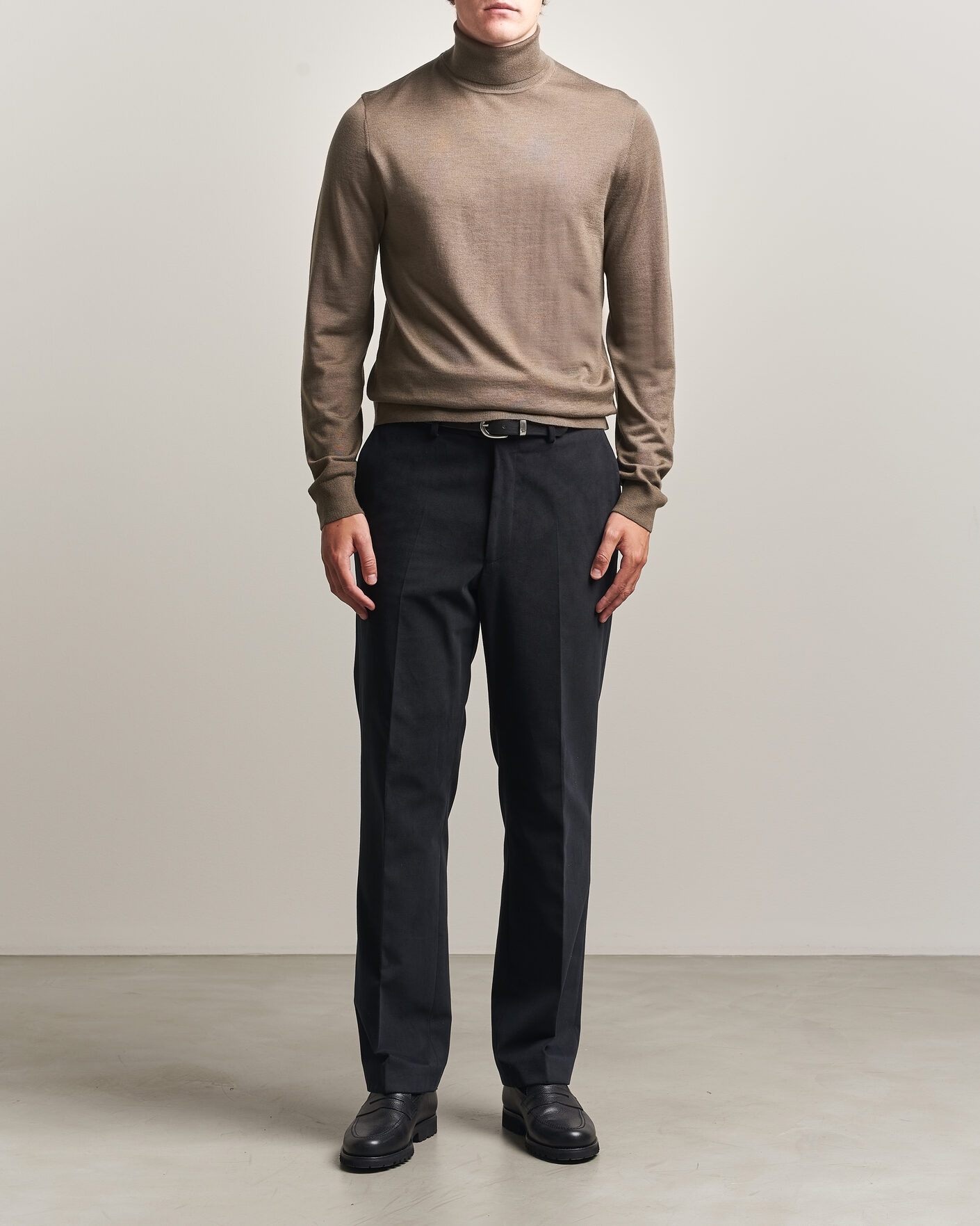 Herre | Trøjer | Tiger of Sweden | Nevile Extra Fine Merino Polo Aged Timber