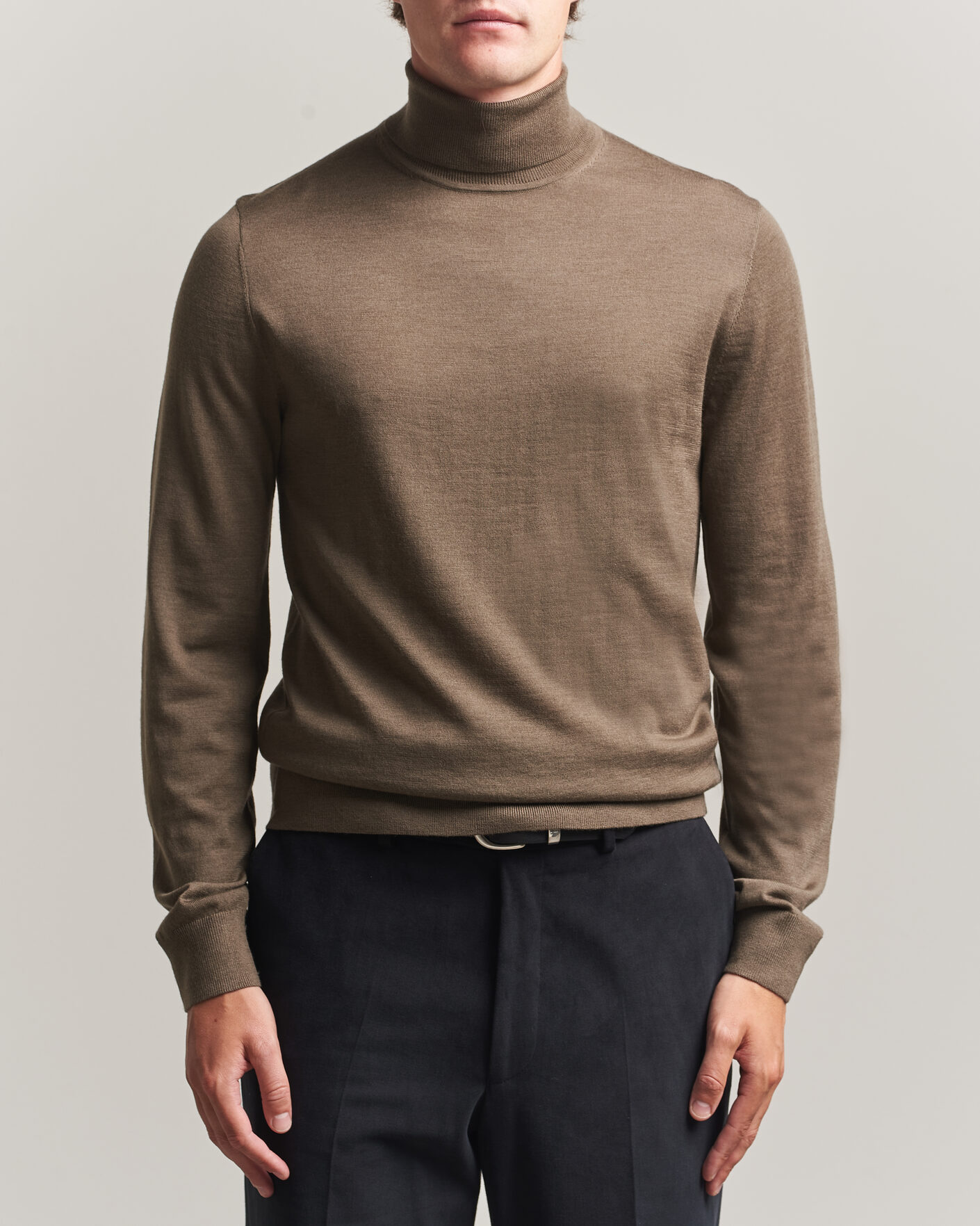 Herre | Trøjer | Tiger of Sweden | Nevile Extra Fine Merino Polo Aged Timber