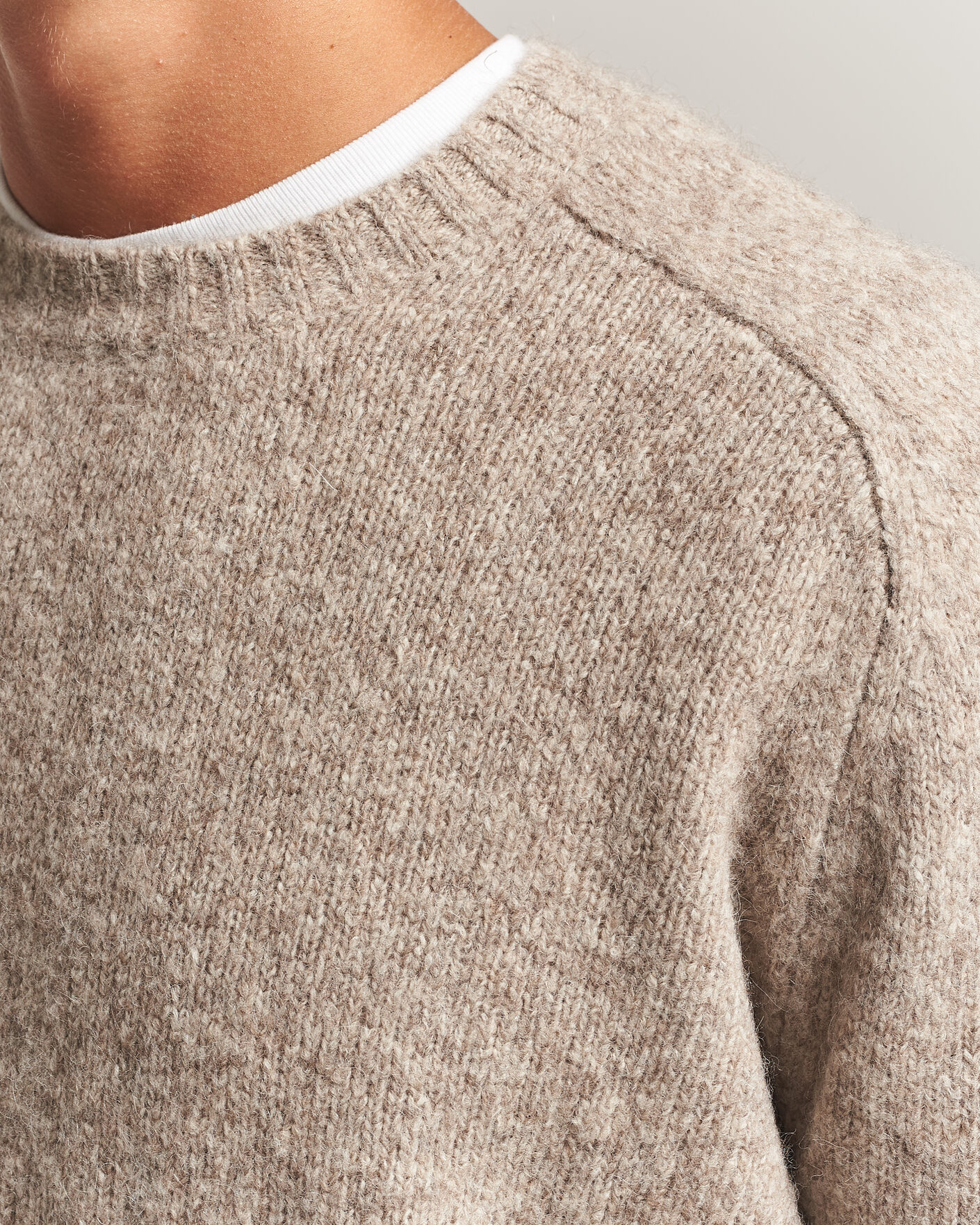 Herre | Trøjer | Tiger of Sweden | Adryan Yak/Alpaca Knitted Sweater Stone Melange