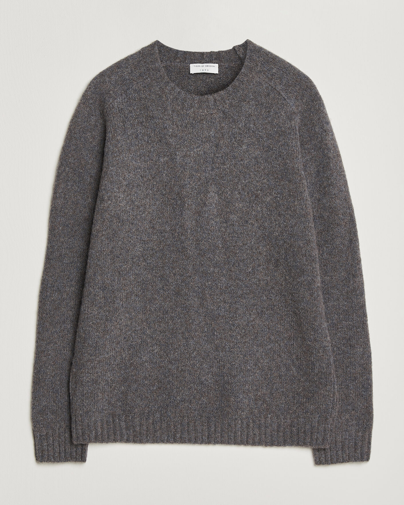 Herre | Trøjer | Tiger of Sweden | Adryan Yak/Alpaca Knitted Sweater Grey Melange