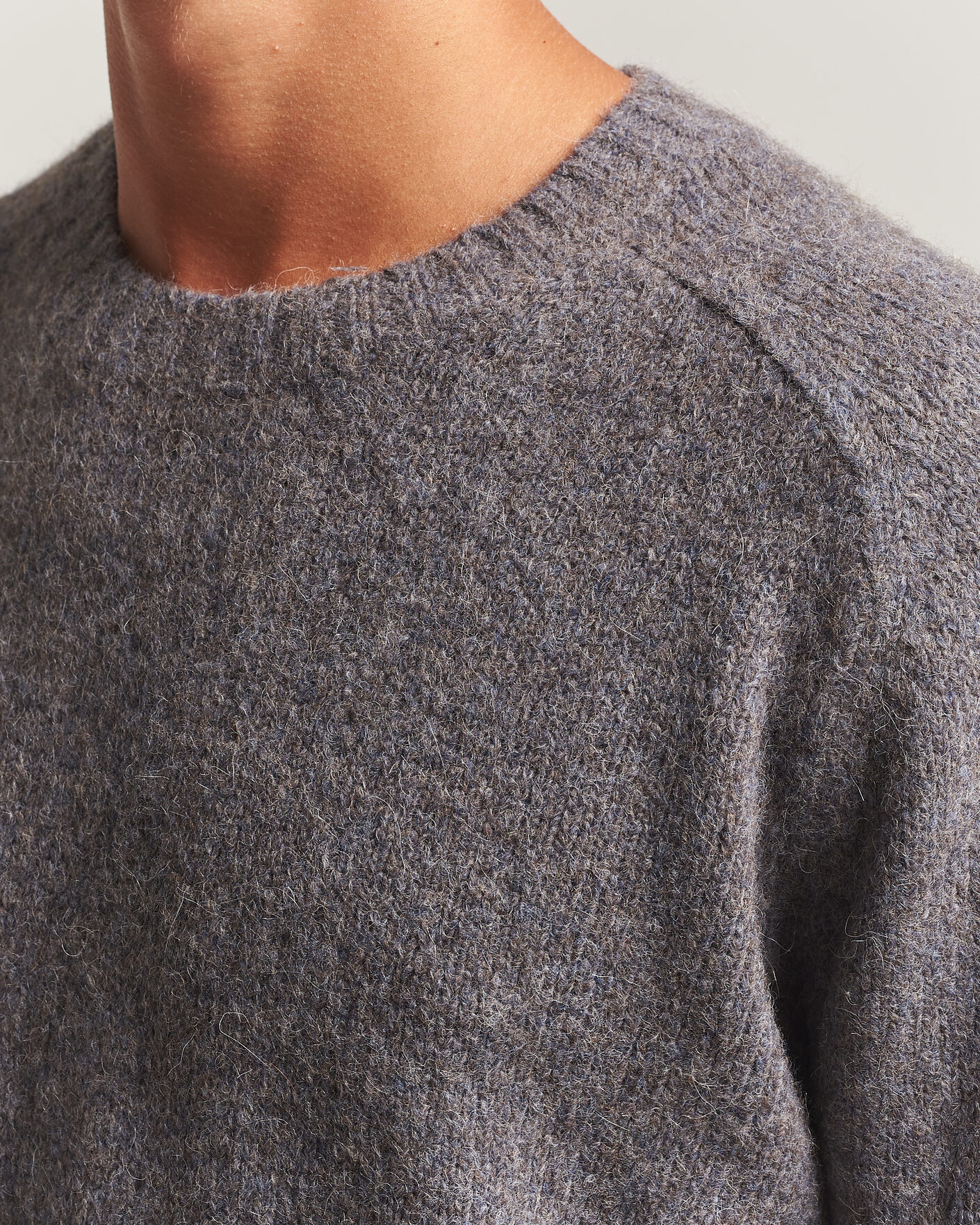 Herre | Trøjer | Tiger of Sweden | Adryan Yak/Alpaca Knitted Sweater Grey Melange