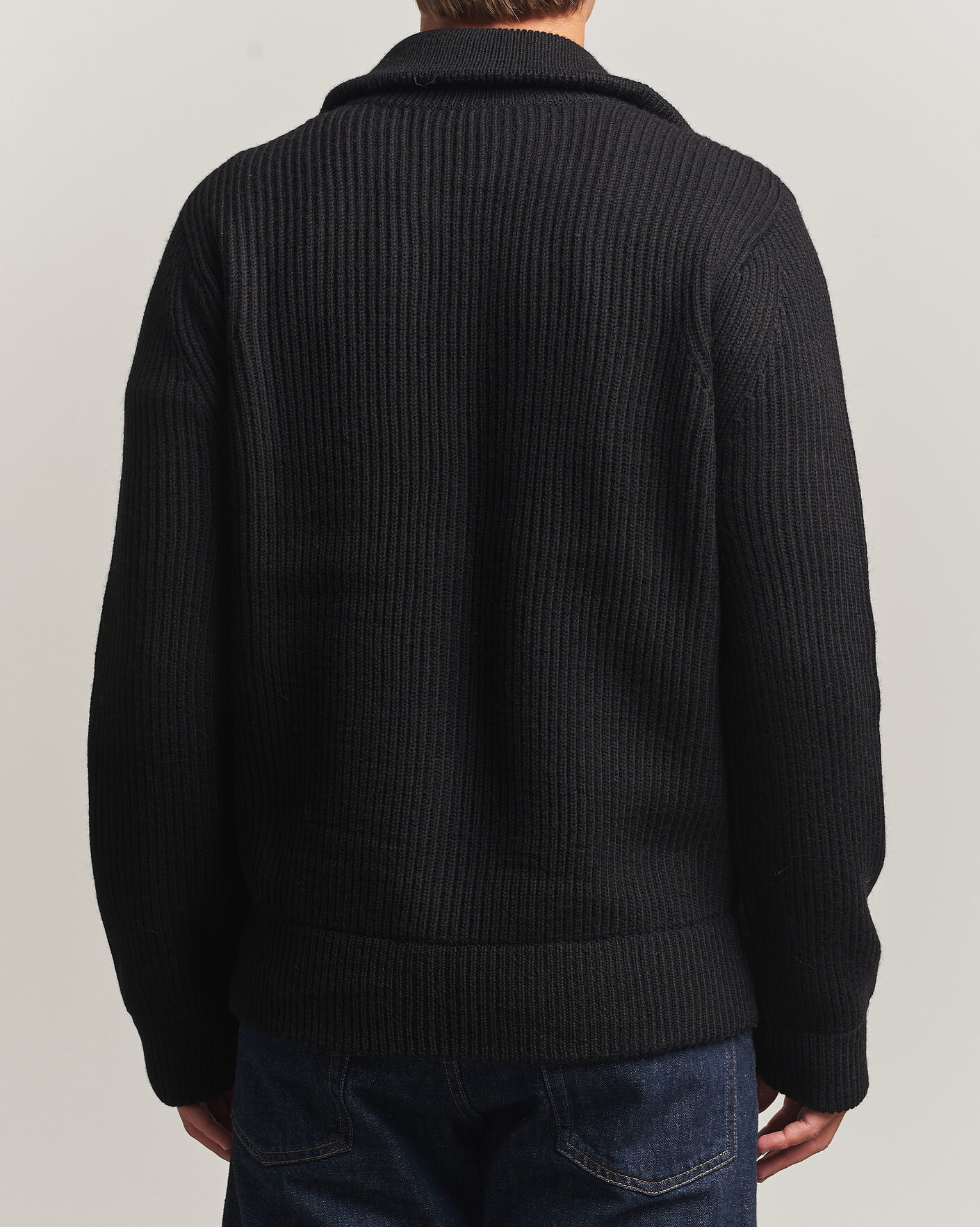 Herre | Trøjer | Tiger of Sweden | Niall Wool Heavy Knitted Full Zip Black