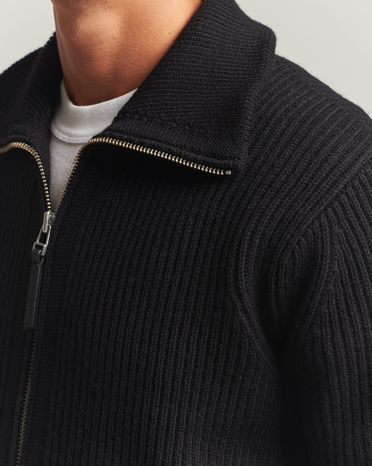 Herre | Trøjer | Tiger of Sweden | Niall Wool Heavy Knitted Full Zip Black