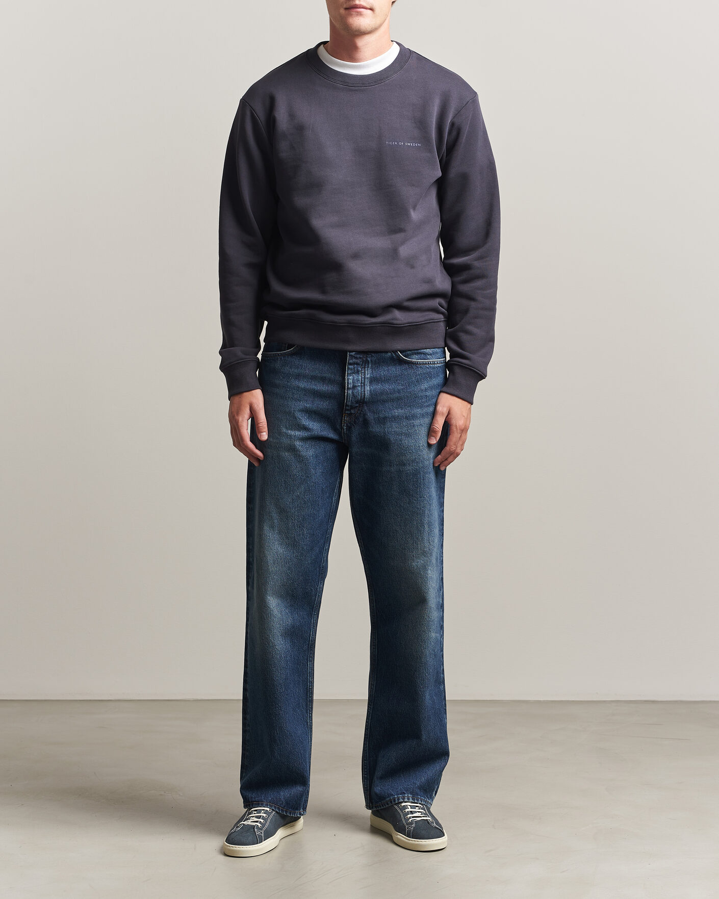 Herre | Trøjer | Tiger of Sweden | Emerson Crew Neck Sweatshirt Light Ink