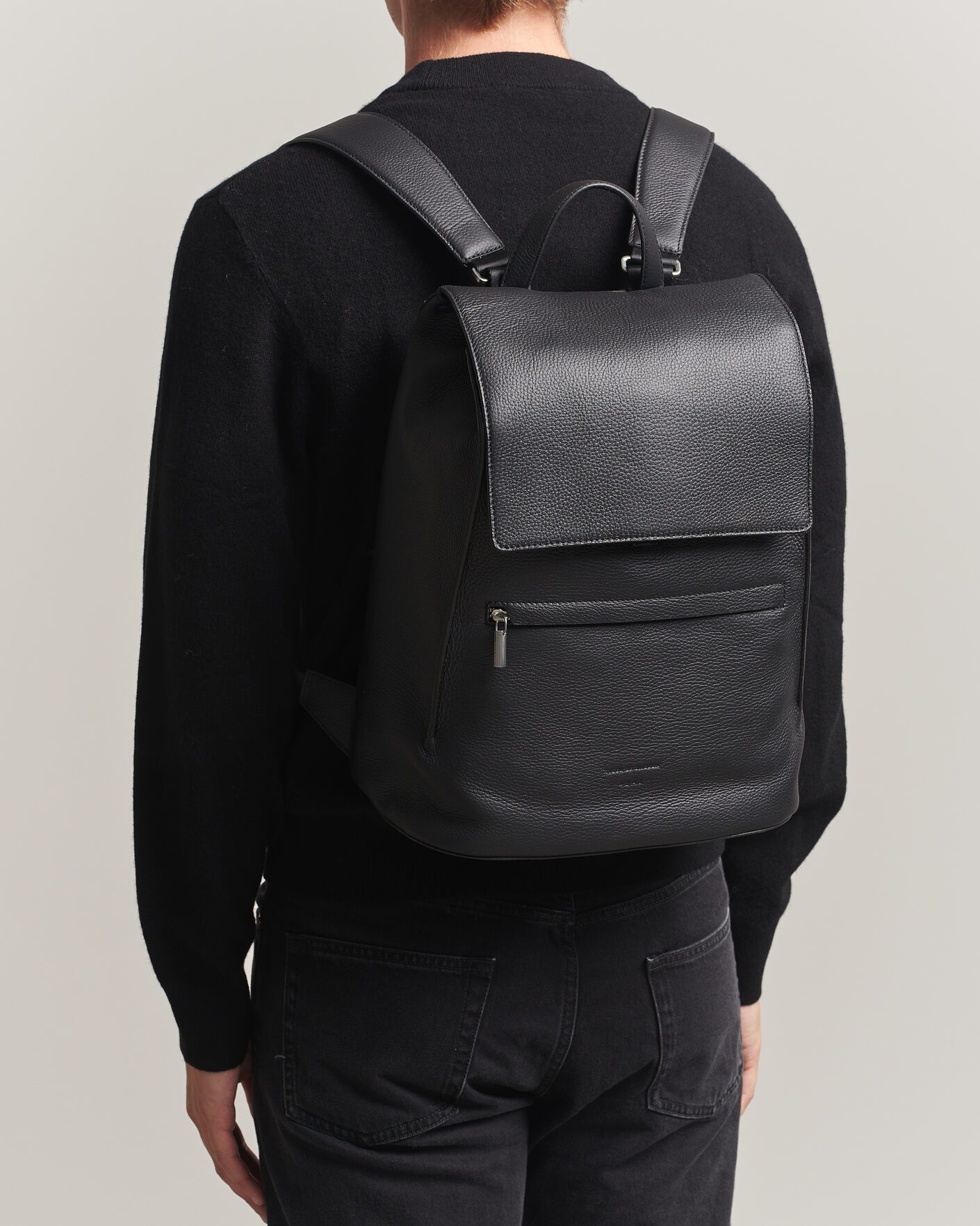 Herre | Tasker | Tiger of Sweden | Vuntir Grained Leather Backpack Black