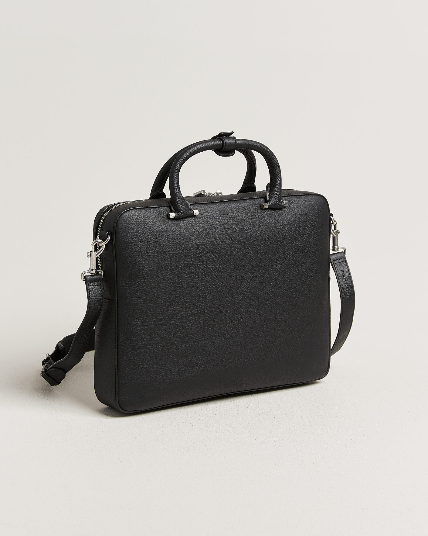 Herre | Tasker | Tiger of Sweden | Valise Grained Leather Briefcase Black