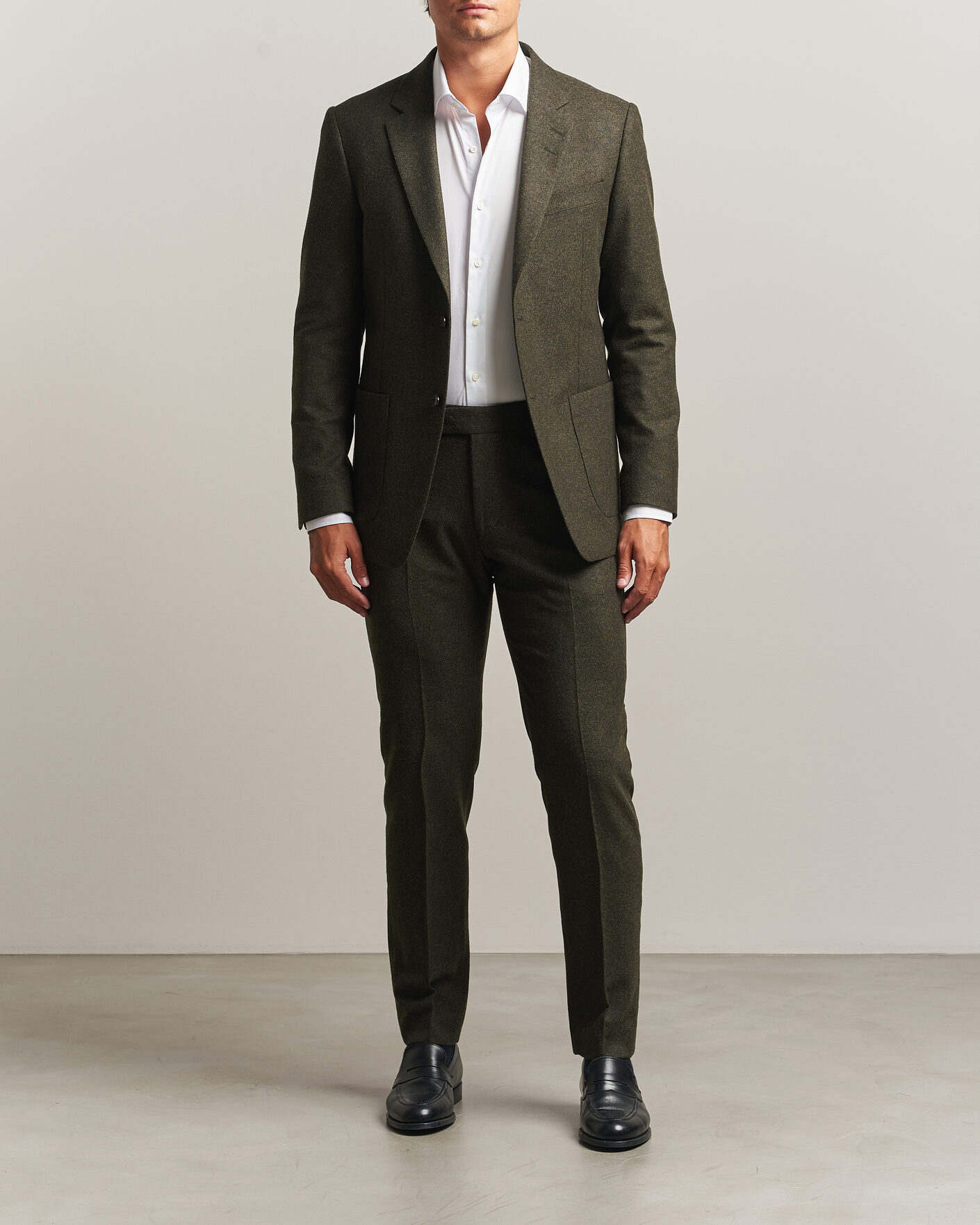 Herre | Bukser | Tiger of Sweden | Tenuta Wool Flannel Suit Trousers Muted Canopy
