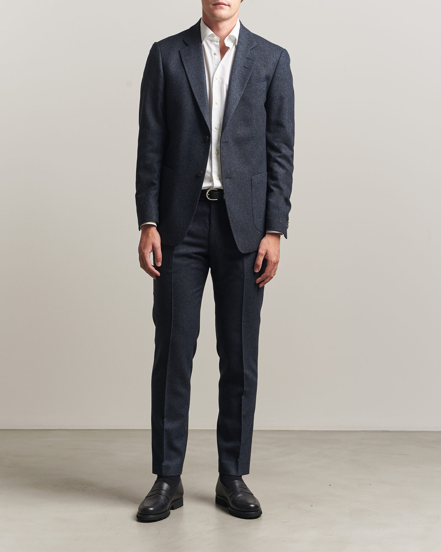 Herre | Bukser | Tiger of Sweden | Tenuta Wool Flannel Suit Trousers Midnight Blue