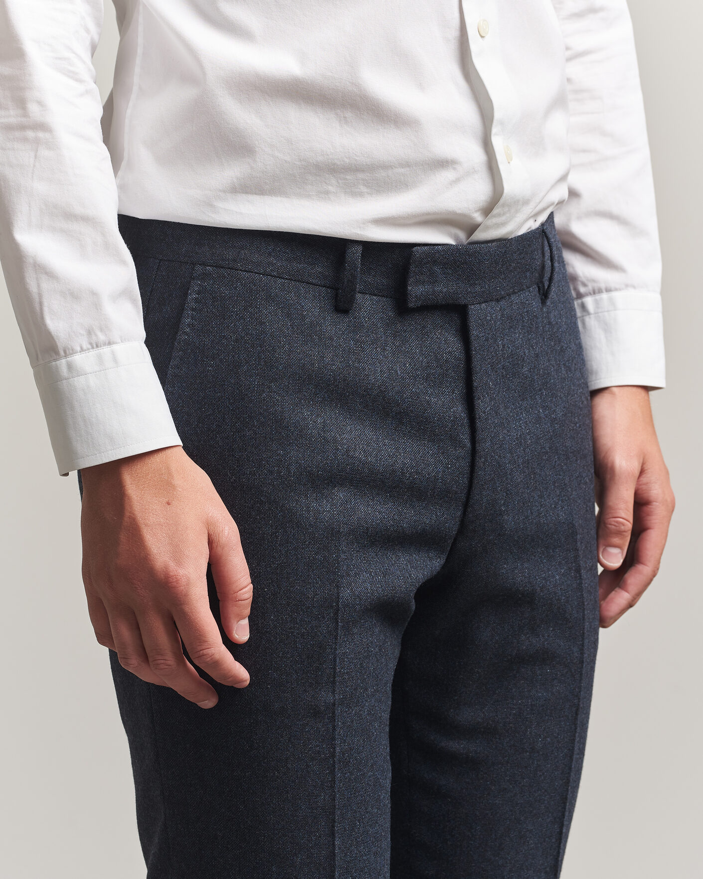 Herre | Bukser | Tiger of Sweden | Tenuta Wool Flannel Suit Trousers Midnight Blue