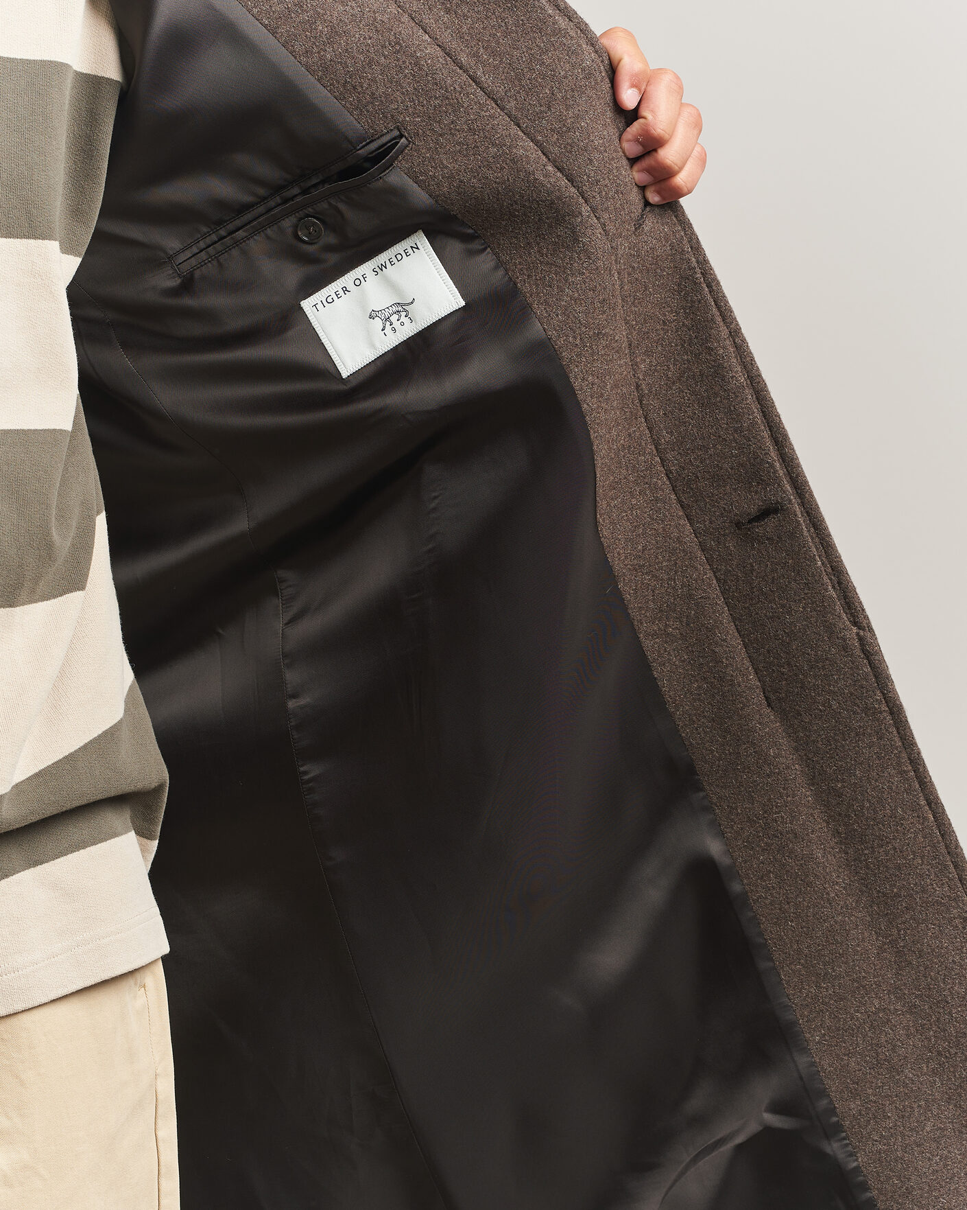Herre | Jakker | Tiger of Sweden | Carlton Wool Coat Dusty Brown