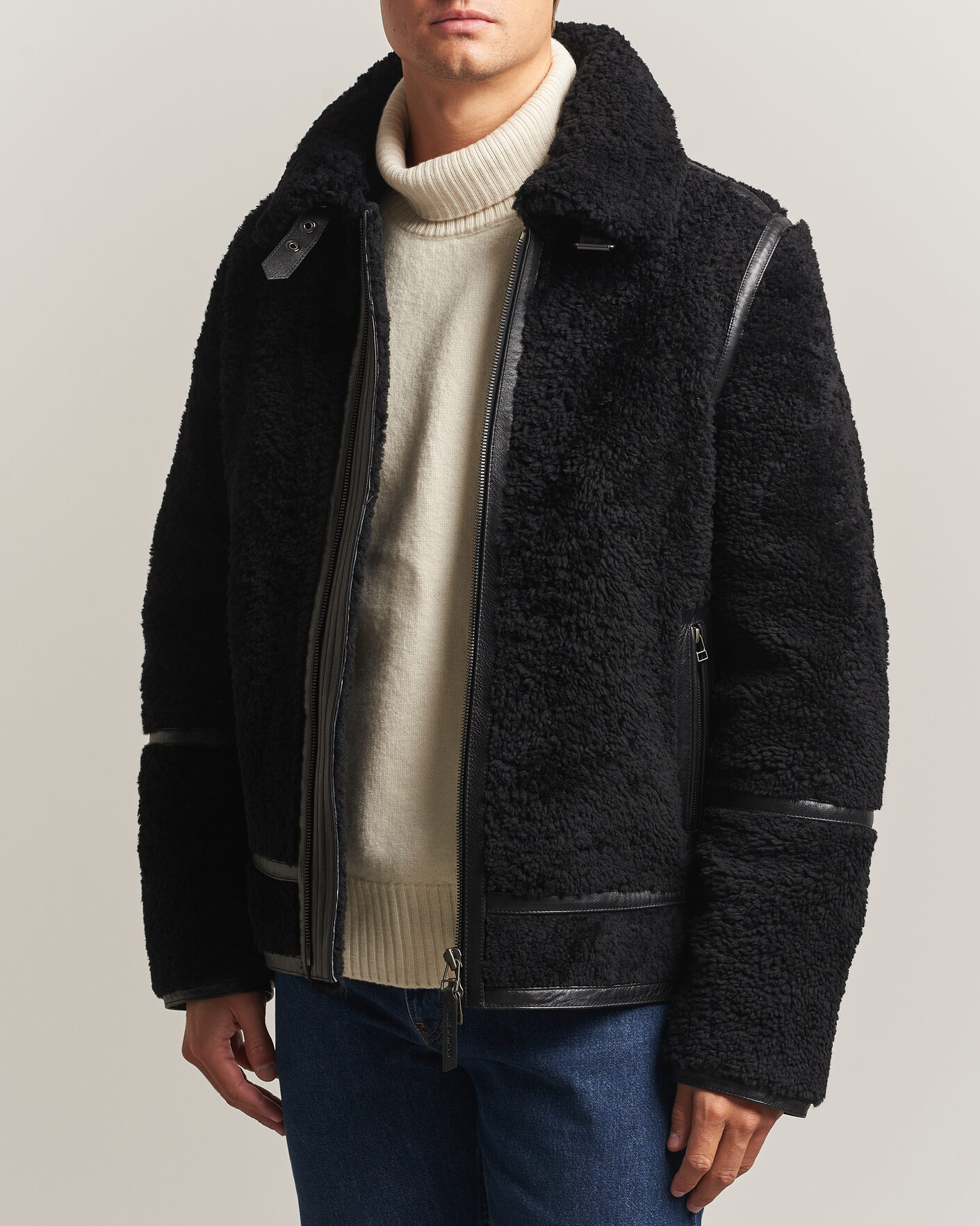 Herre | Jakker | Tiger of Sweden | Viggo Shearling Jacket Black