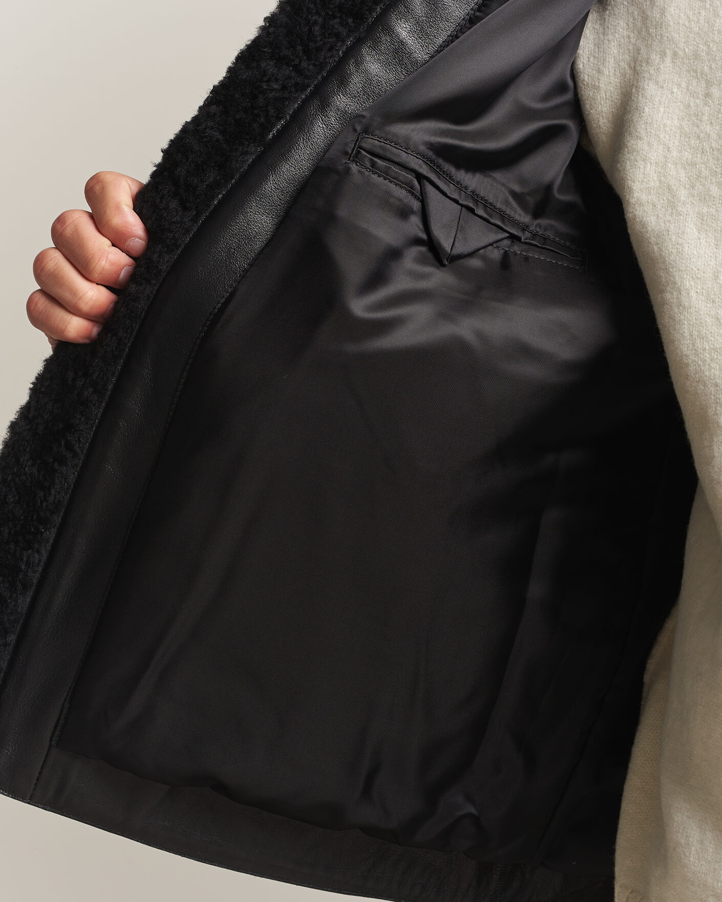 Herre | Jakker | Tiger of Sweden | Viggo Shearling Jacket Black