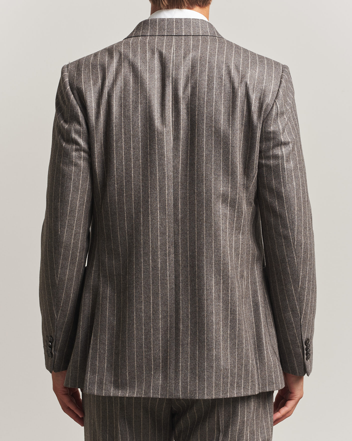 Herre | Blazere & jakker | Tiger of Sweden | Joachim Wool Double Breasted Pinstriped Blazer Grey Brown
