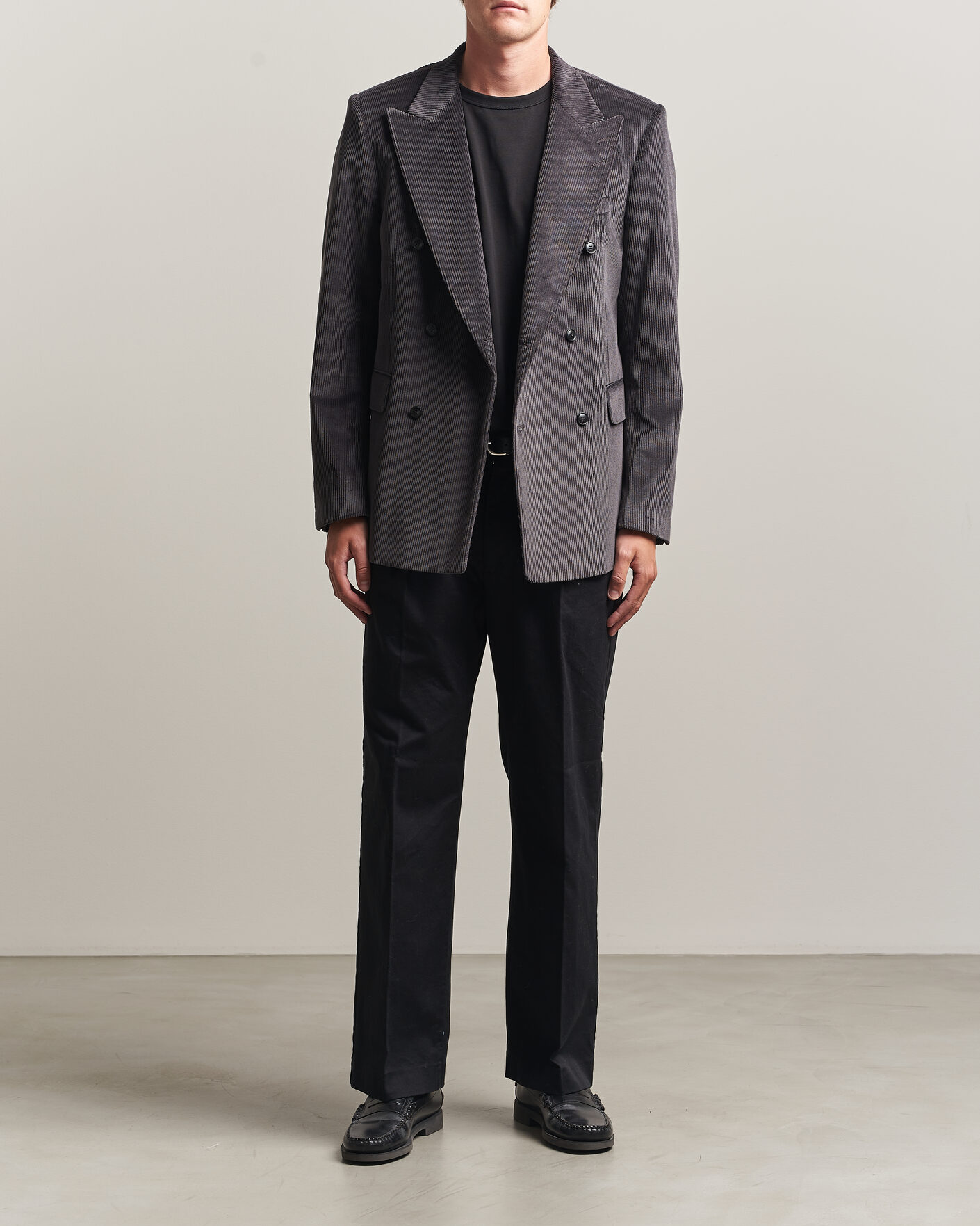 Herre | Blazere & jakker | Tiger of Sweden | 1903 Corduroy Double Breasted Blazer Phantom