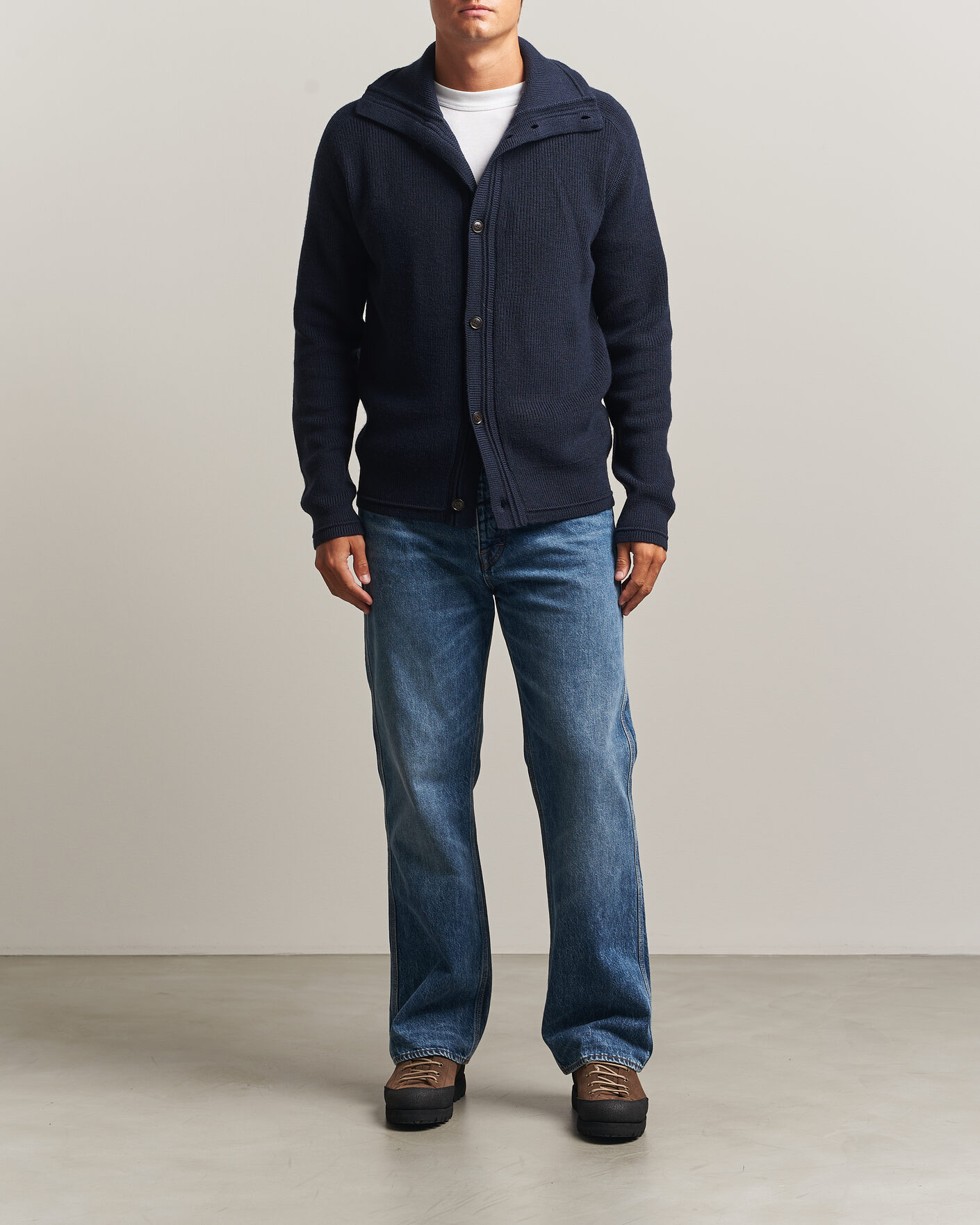 Herre | Trøjer | Tiger of Sweden | Leander Wool Knitted Cardigan Night Grape