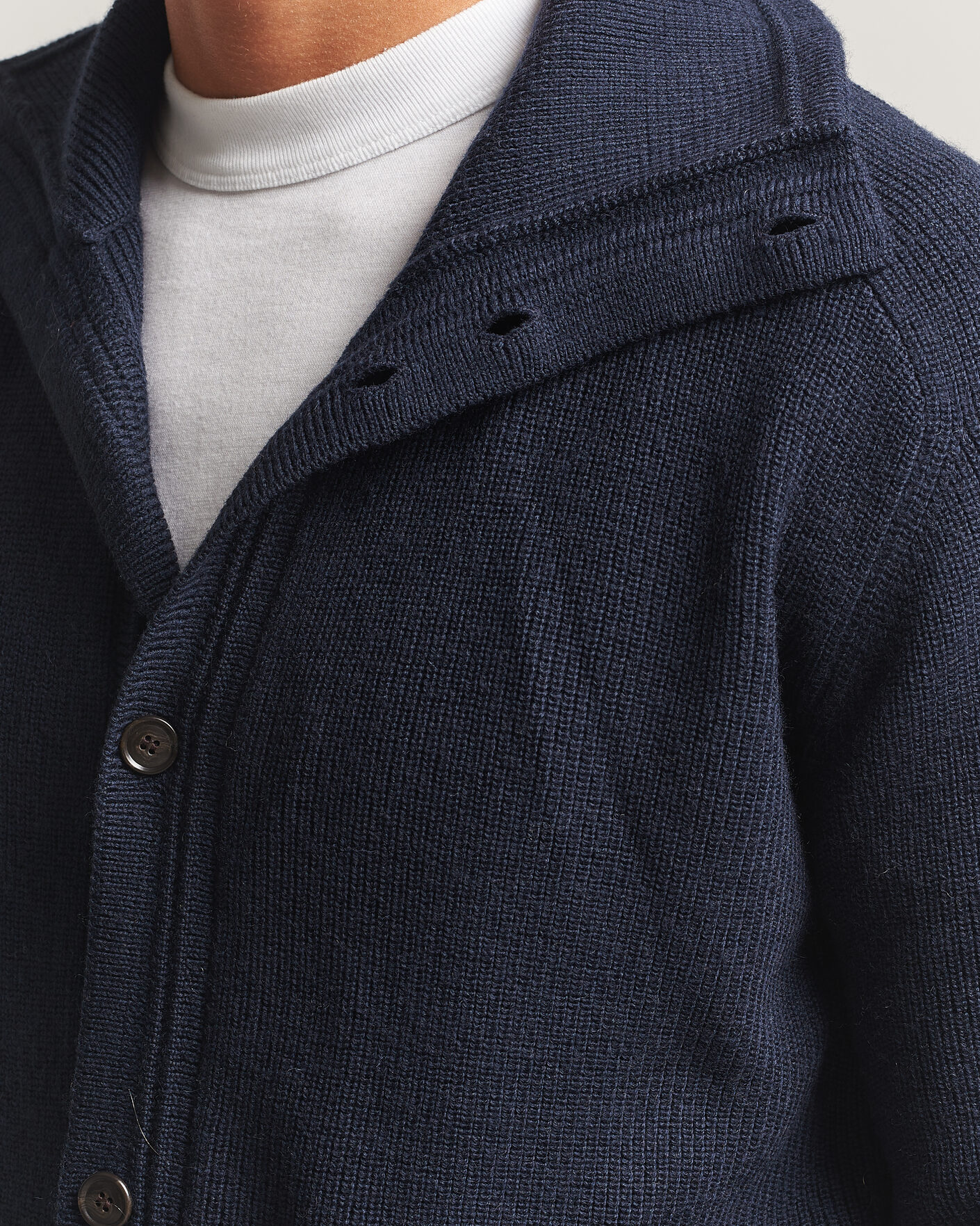 Herre | Trøjer | Tiger of Sweden | Leander Wool Knitted Cardigan Night Grape