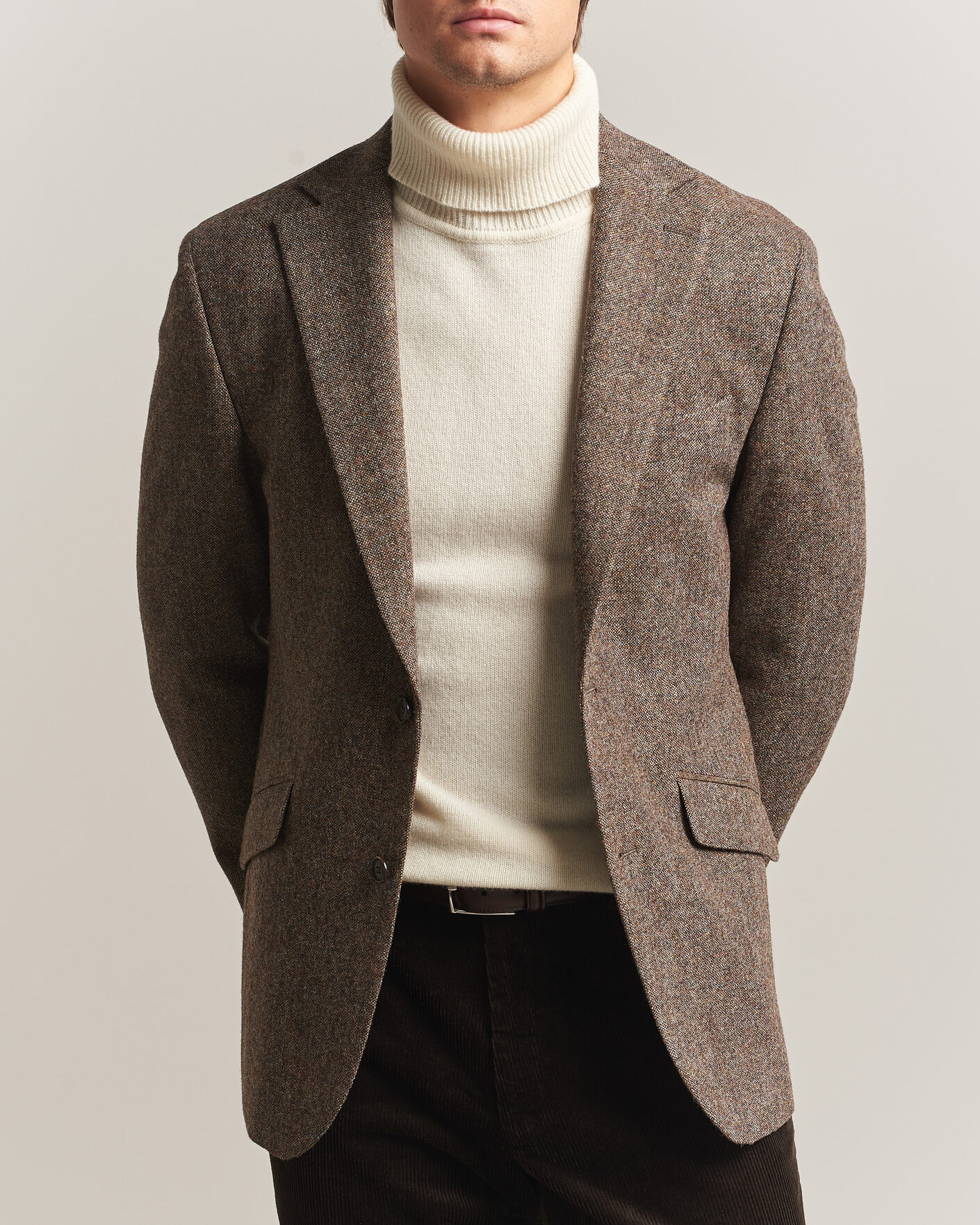 Herre | Blazere & jakker | Walker Slater | Edward Shetland Wool Donegal Blazer Tobacco