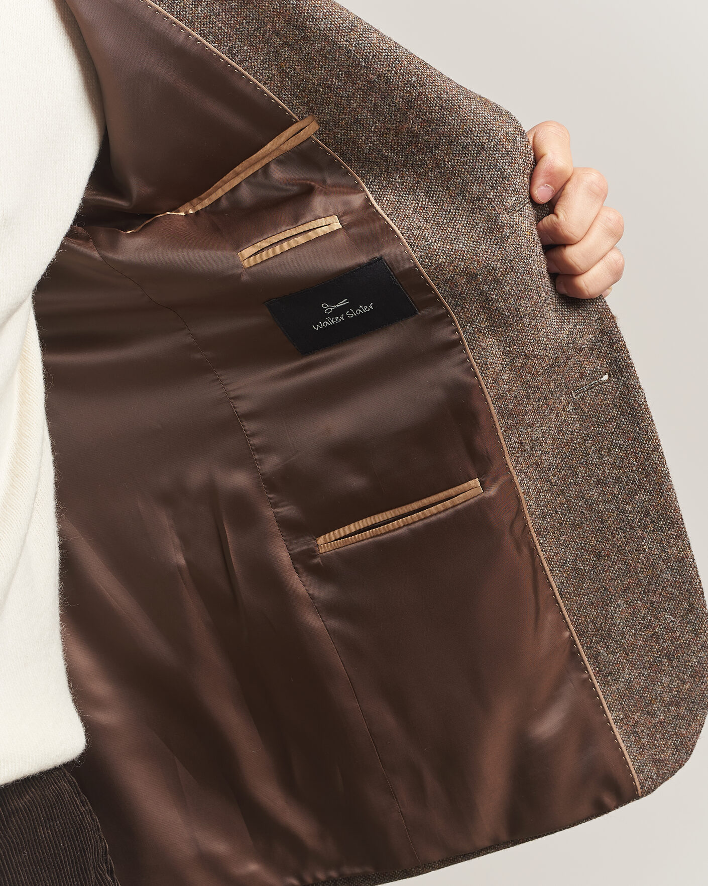 Herre | Blazere & jakker | Walker Slater | Edward Shetland Wool Donegal Blazer Tobacco