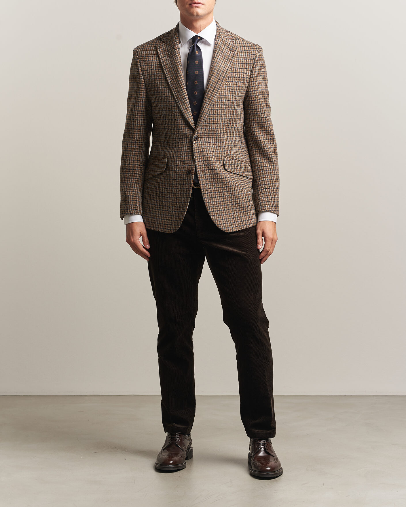 Herre | Blazere & jakker | Walker Slater | Edward Lambswool Puppytooth Blazer Sandstone