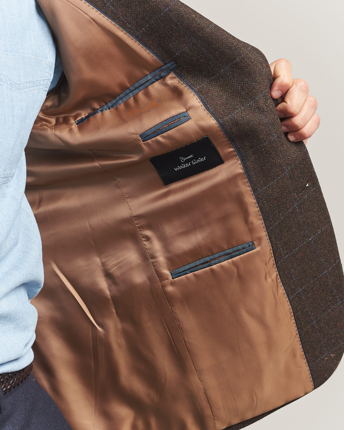 Herre | Blazere & jakker | Walker Slater | Edward Lambswool Windowpane Blazer Brown