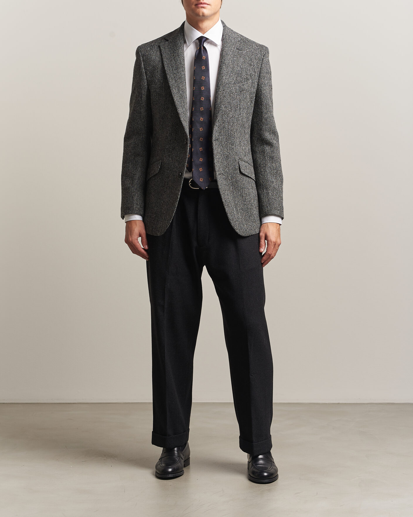 Herre | Blazere & jakker | Walker Slater | Edward Harris Tweed Herringbone Blazer Charcoal