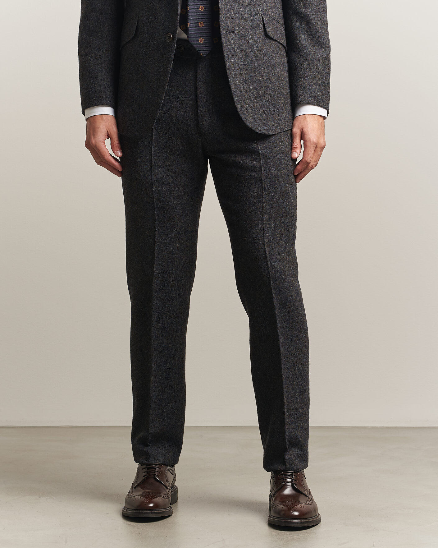 Herre | Bukser | Walker Slater | Edward Shetland Wool Donegal Trousers Navy