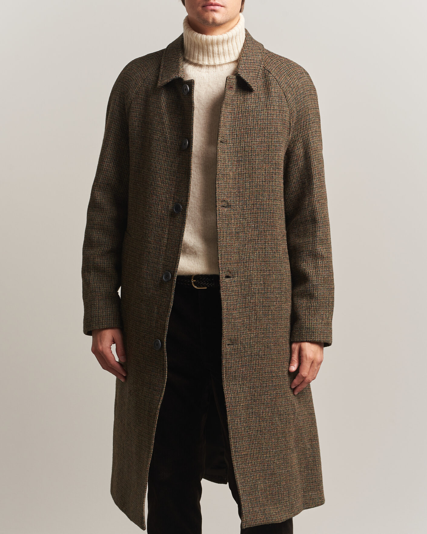 Herre | Jakker | Walker Slater | Sherlock Harris Tweed Microcheck Coat Amber Brown