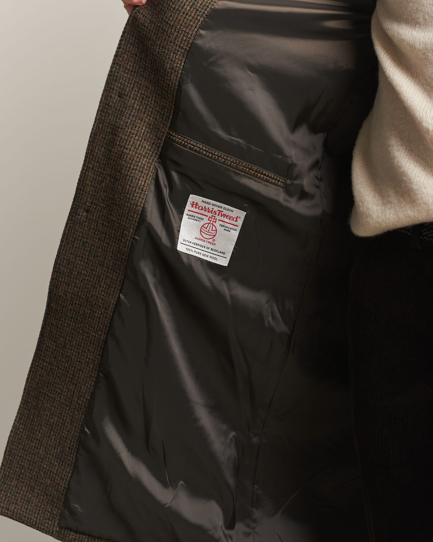 Herre | Jakker | Walker Slater | Sherlock Harris Tweed Microcheck Coat Amber Brown