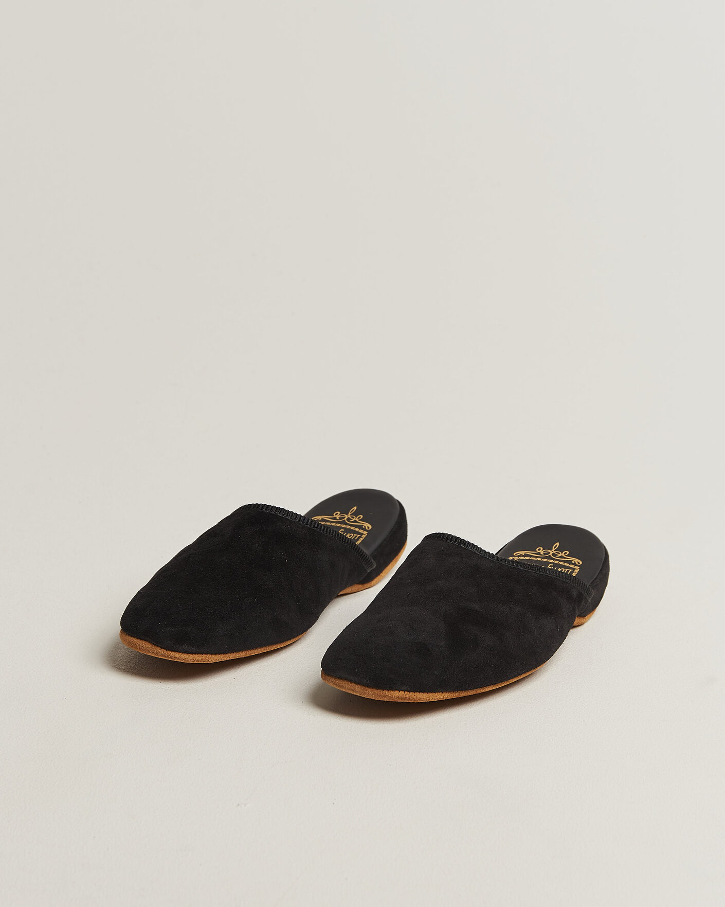 Herre | Sandaler & Hjemmesko | Bowhill & Elliott | Mule Slipper Quilt Lining Black Suede