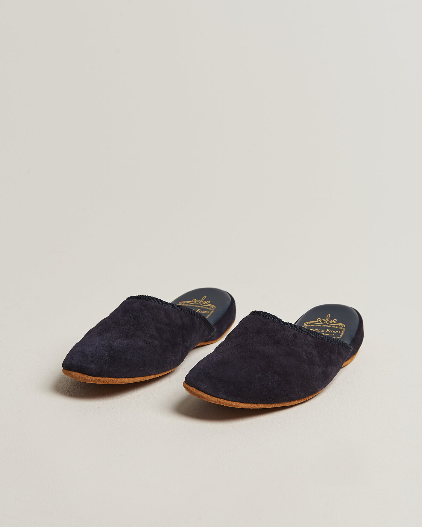 Herre | Sandaler & Hjemmesko | Bowhill & Elliott | Mule Slipper Quilt Lining Navy Suede
