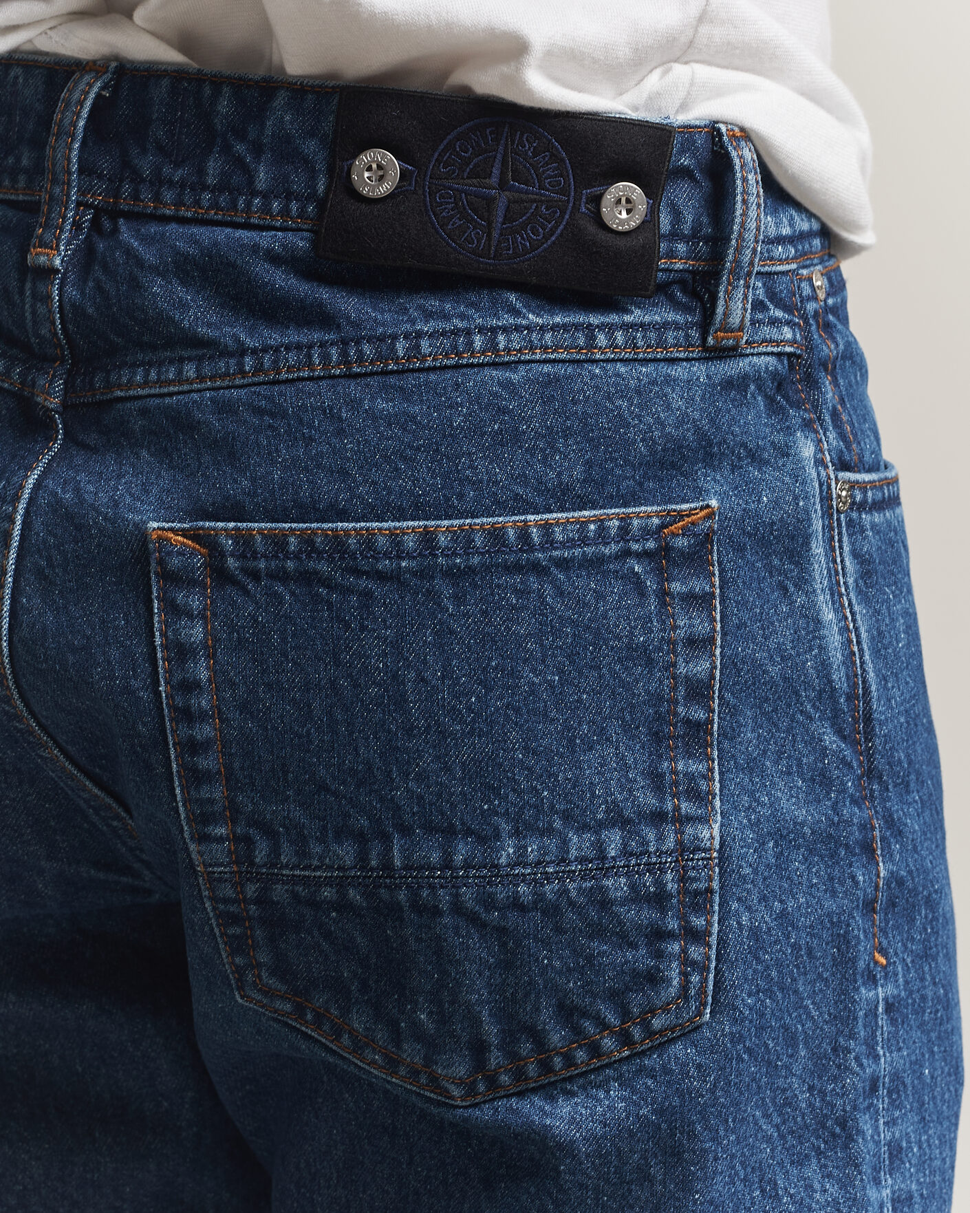 Herre | Jeans | Stone Island | Regular Straight Fit Indigo Jeans Blue Medium Wash