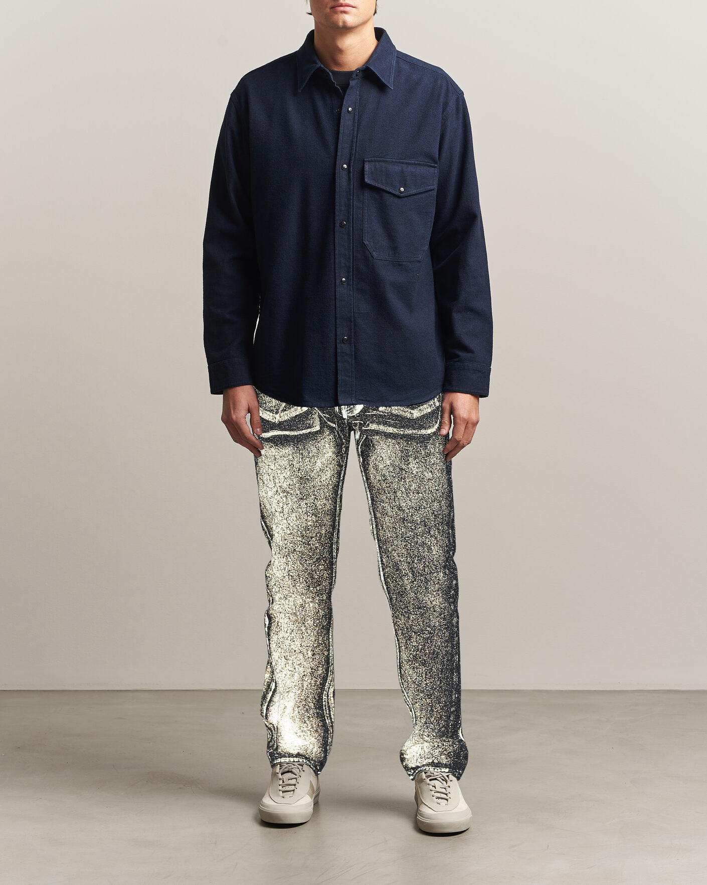 Herre | Jeans | Stone Island | Hand Sprayed Reflective Bull Denim Jeans Slate Blue