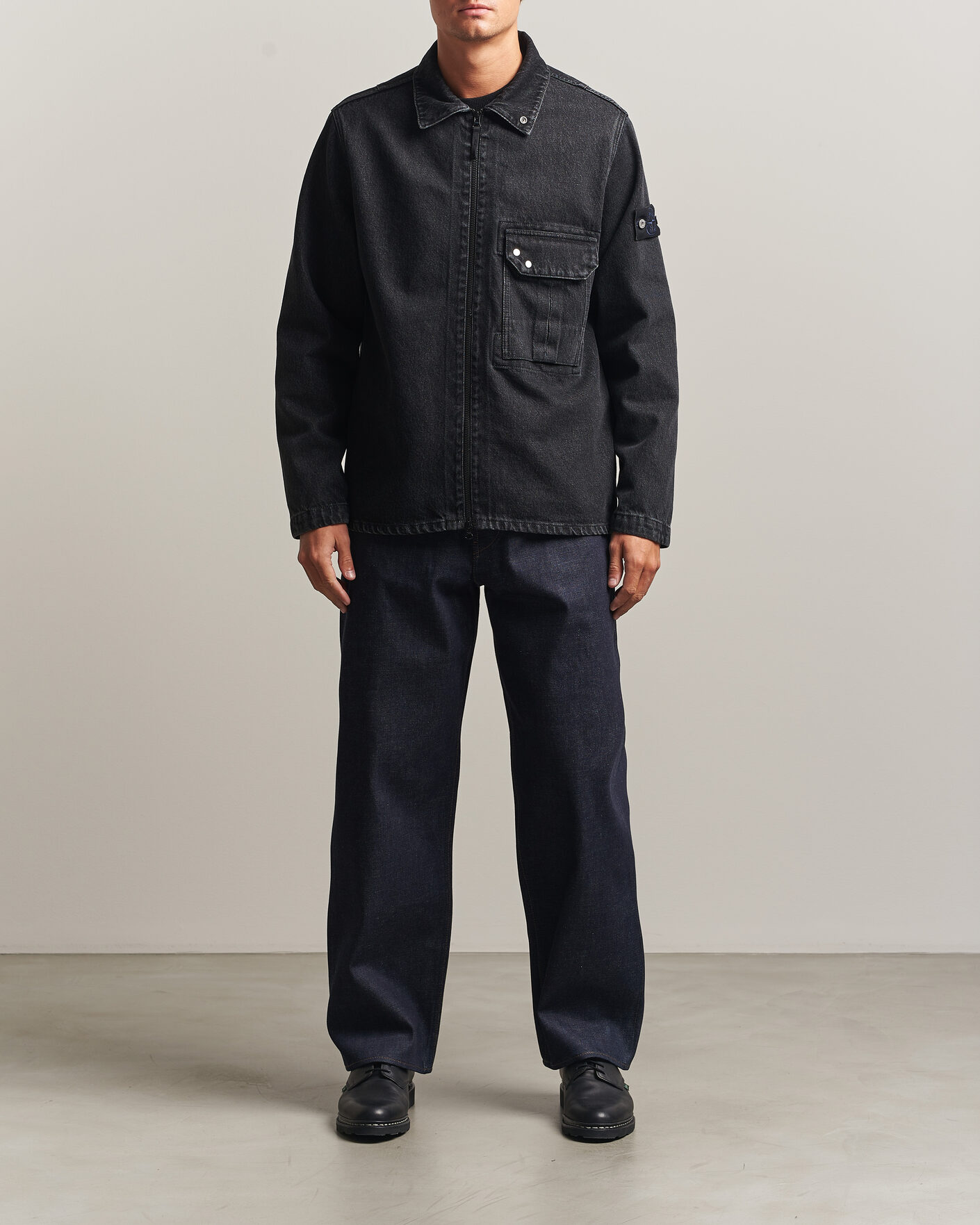 Herre | Skjorter | Stone Island | Denim Overshirt Black Medium Wash