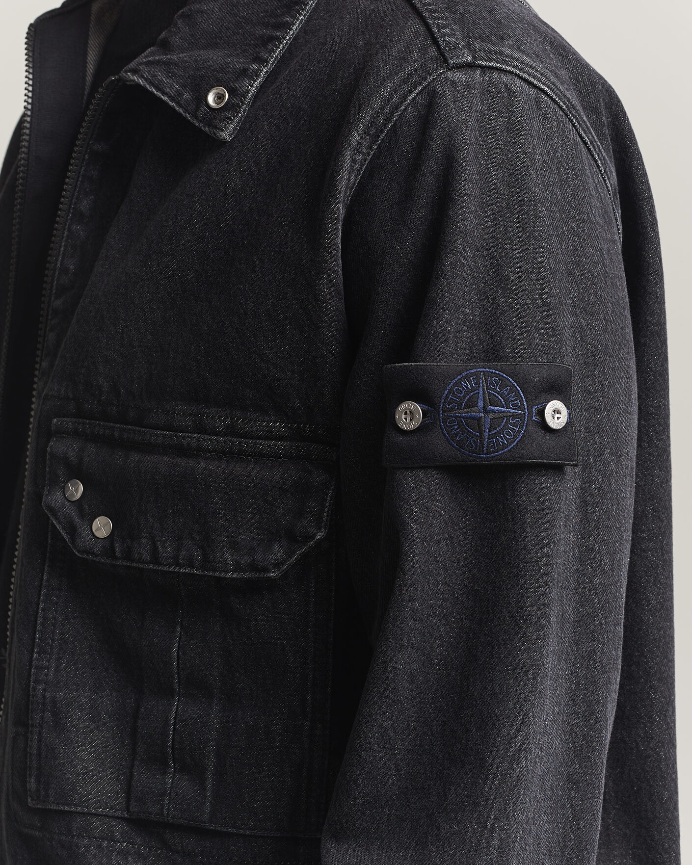 Herre | Skjorter | Stone Island | Denim Overshirt Black Medium Wash