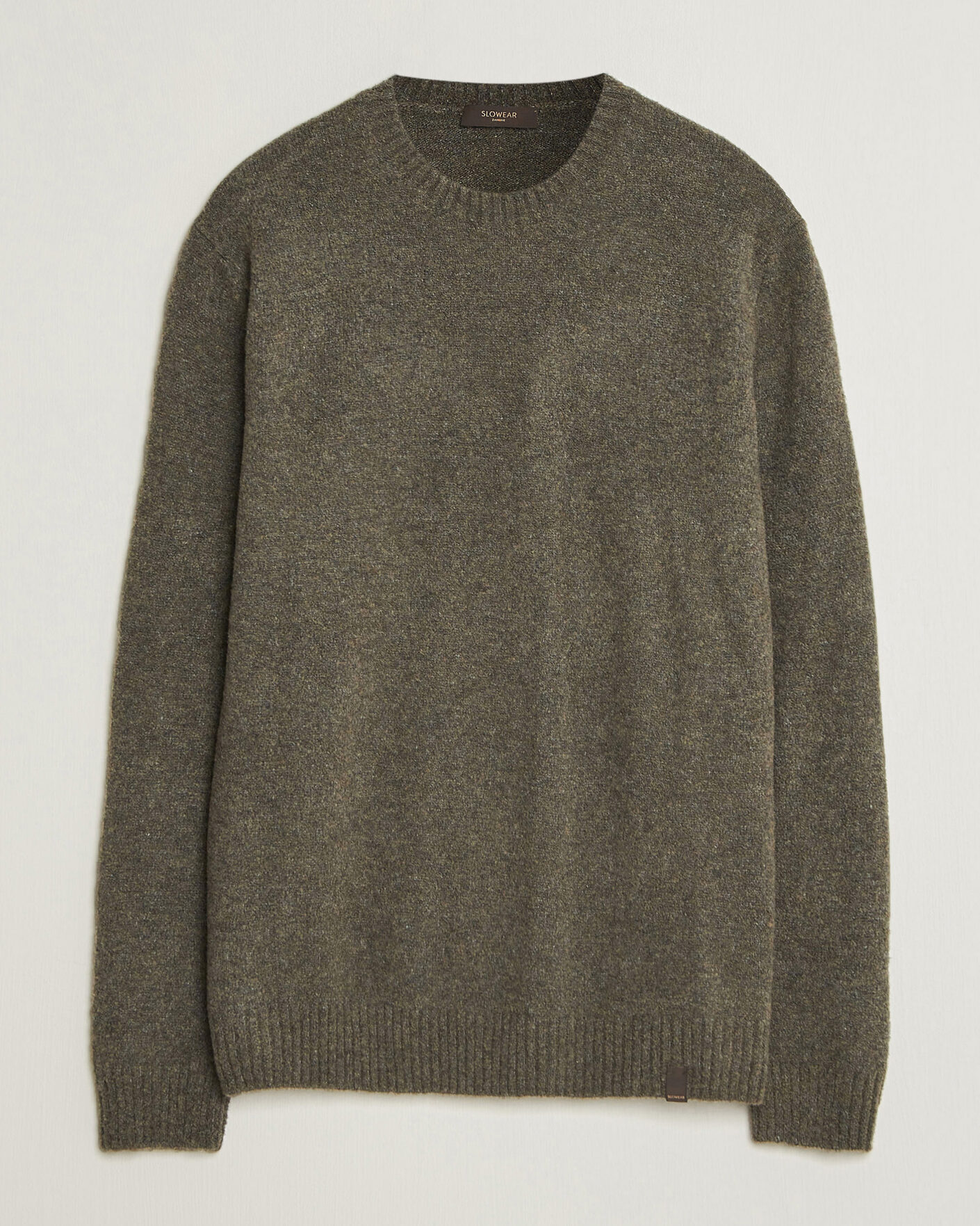 Herre | Trøjer | Zanone | Wool Boucle Crew Neck Forest Green