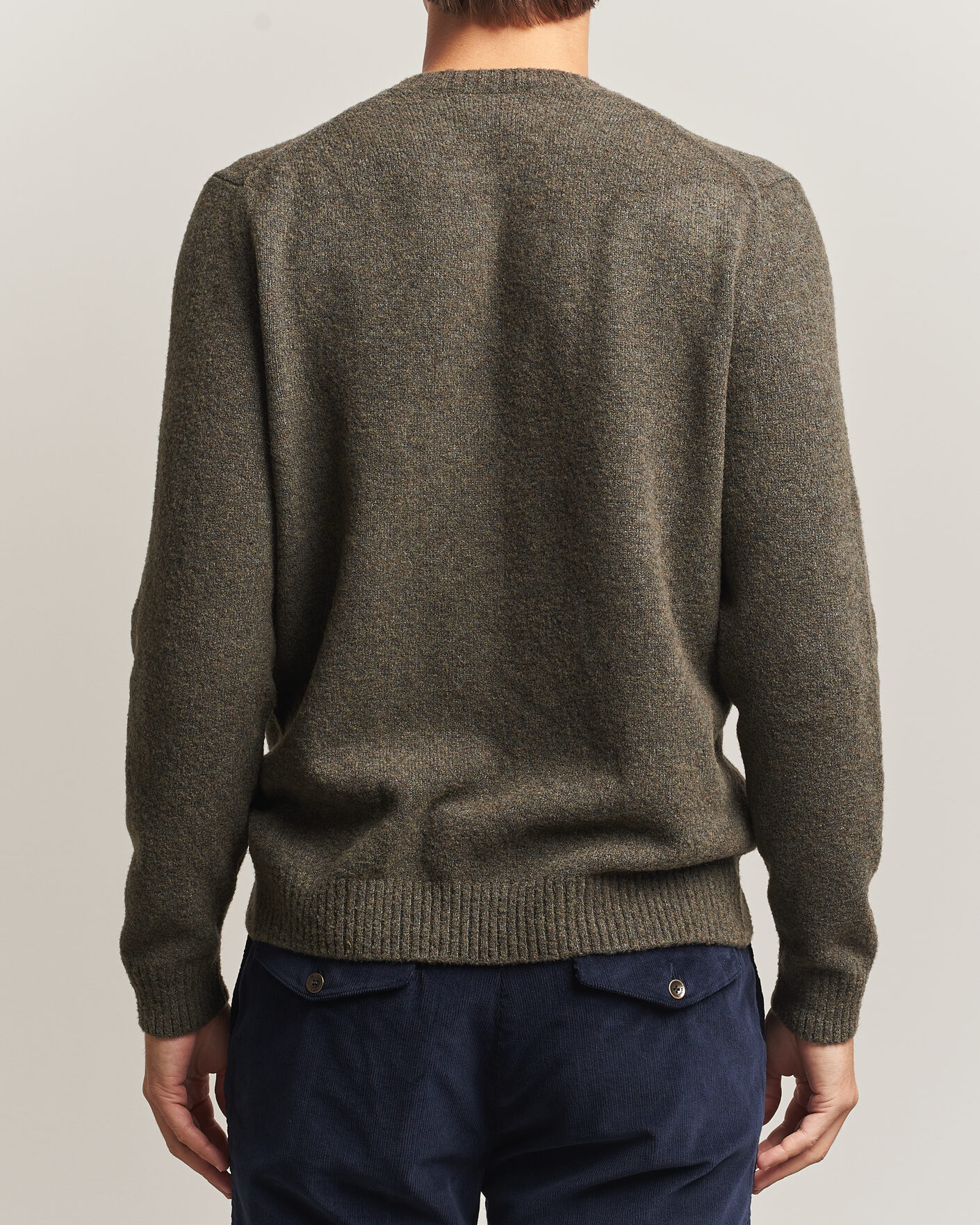 Herre | Trøjer | Zanone | Wool Boucle Crew Neck Forest Green