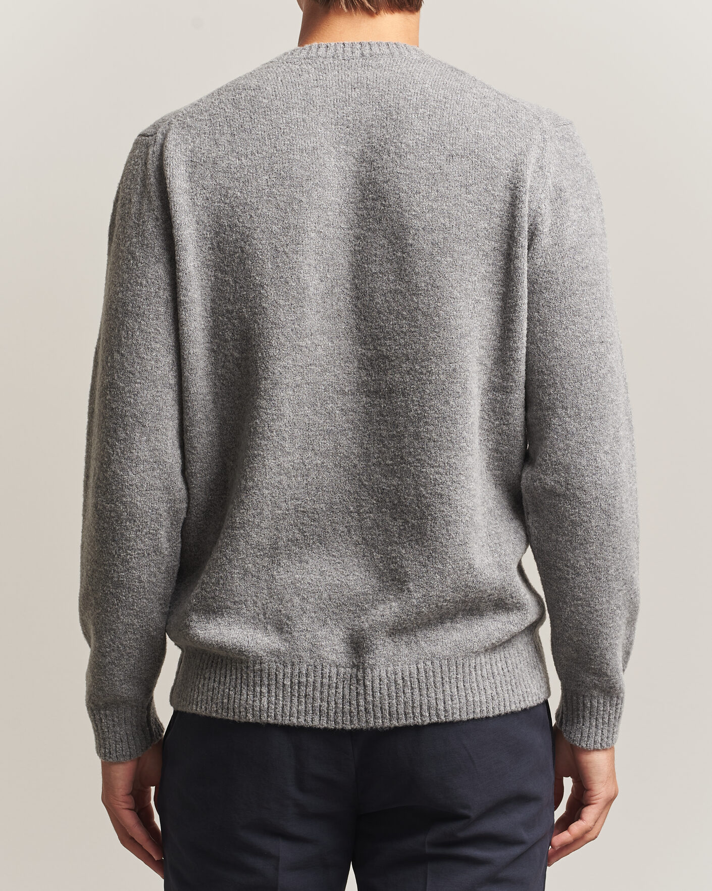 Herre | Trøjer | Zanone | Wool Boucle Crew Neck Grey Melange