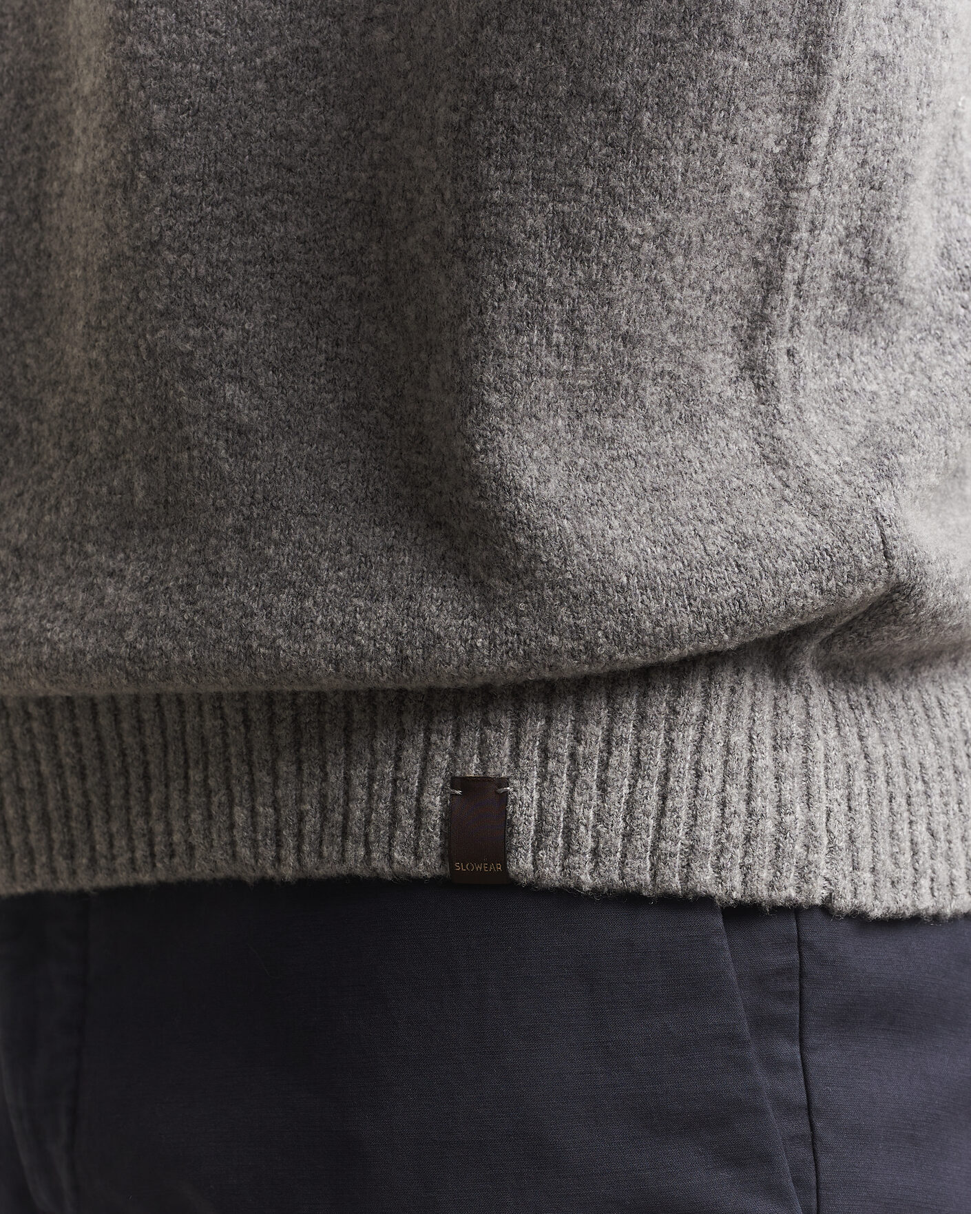 Herre | Trøjer | Zanone | Wool Boucle Crew Neck Grey Melange