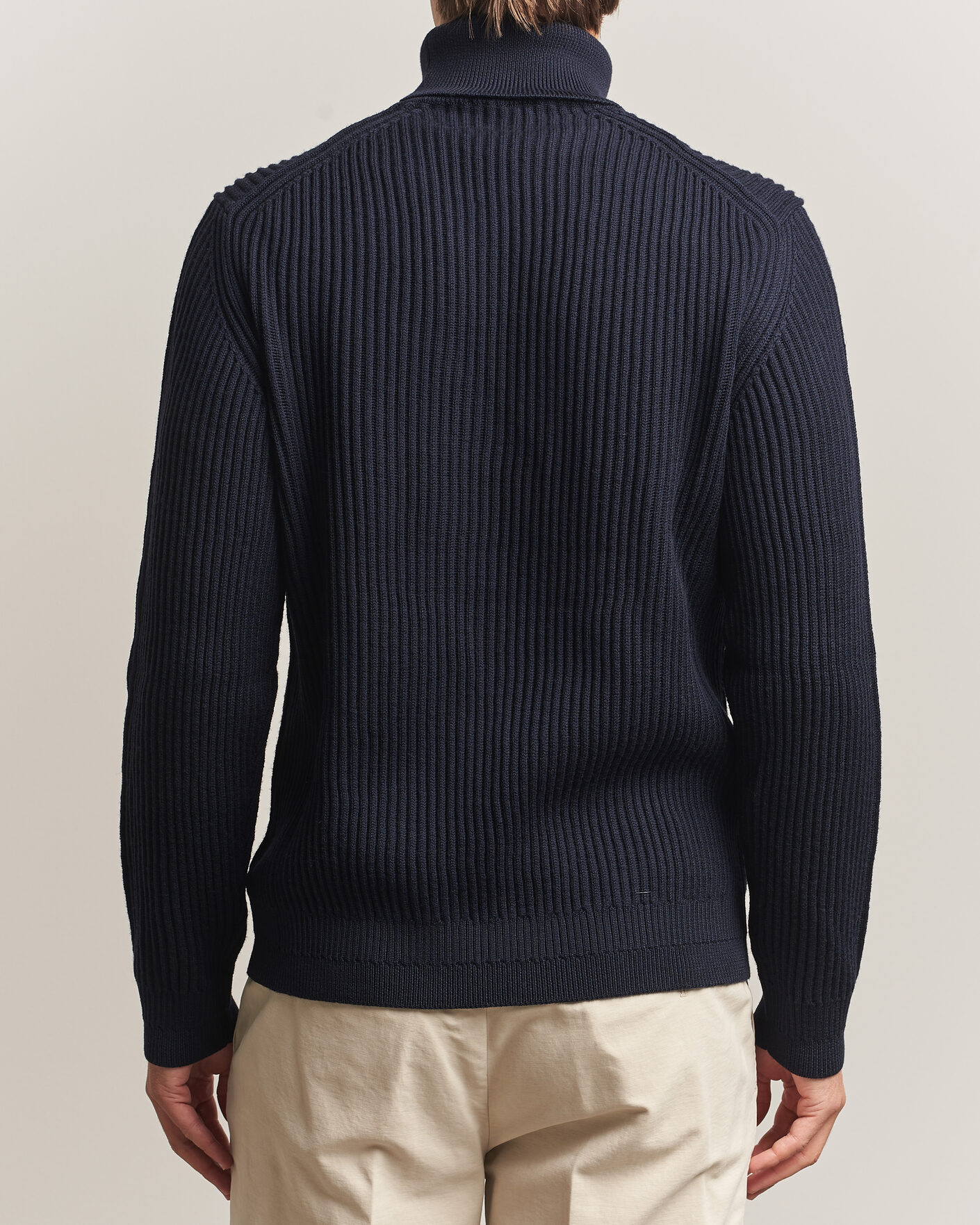 Herre | Trøjer | Zanone | Fishermans Rib Rollneck Navy