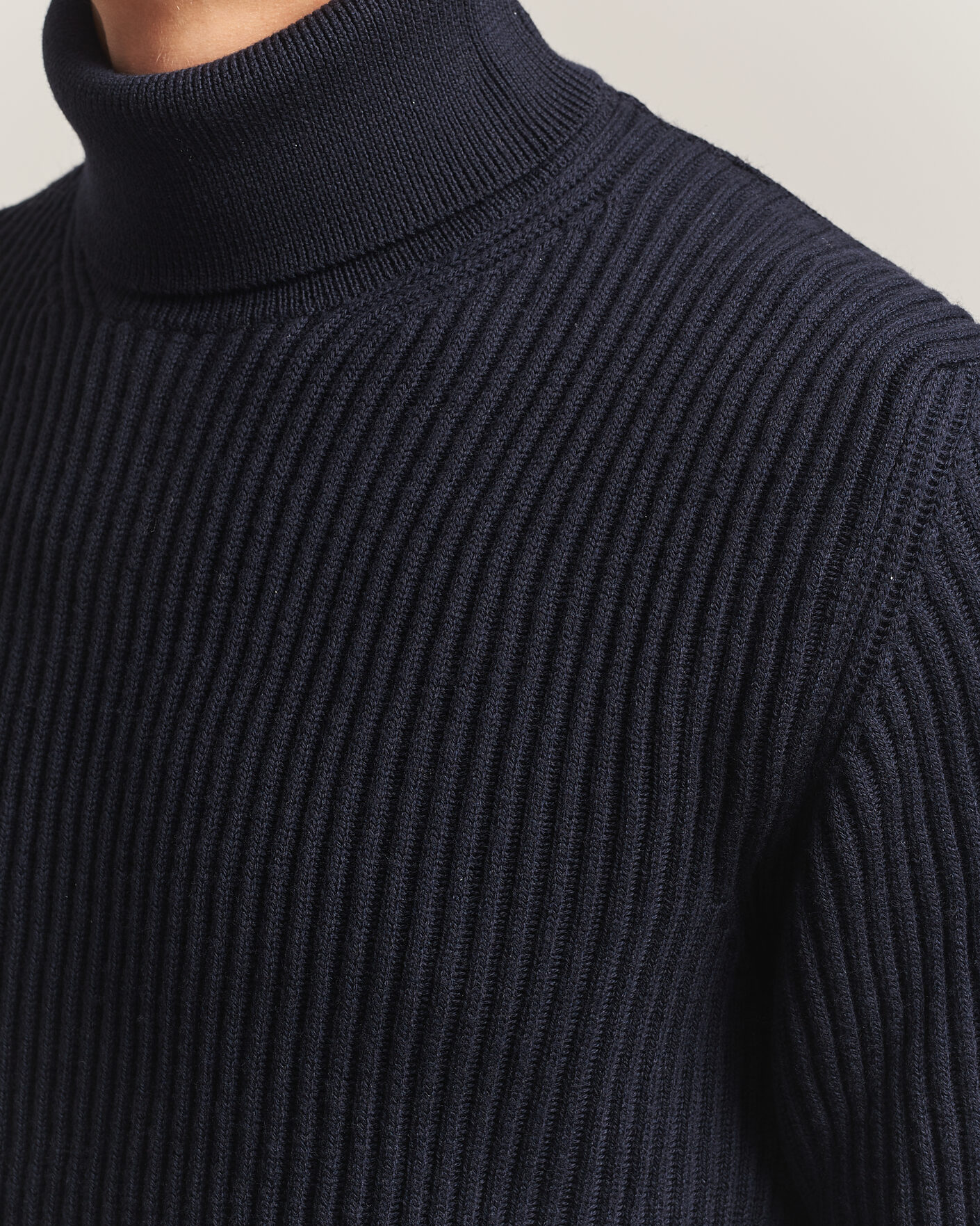 Herre | Trøjer | Zanone | Fishermans Rib Rollneck Navy