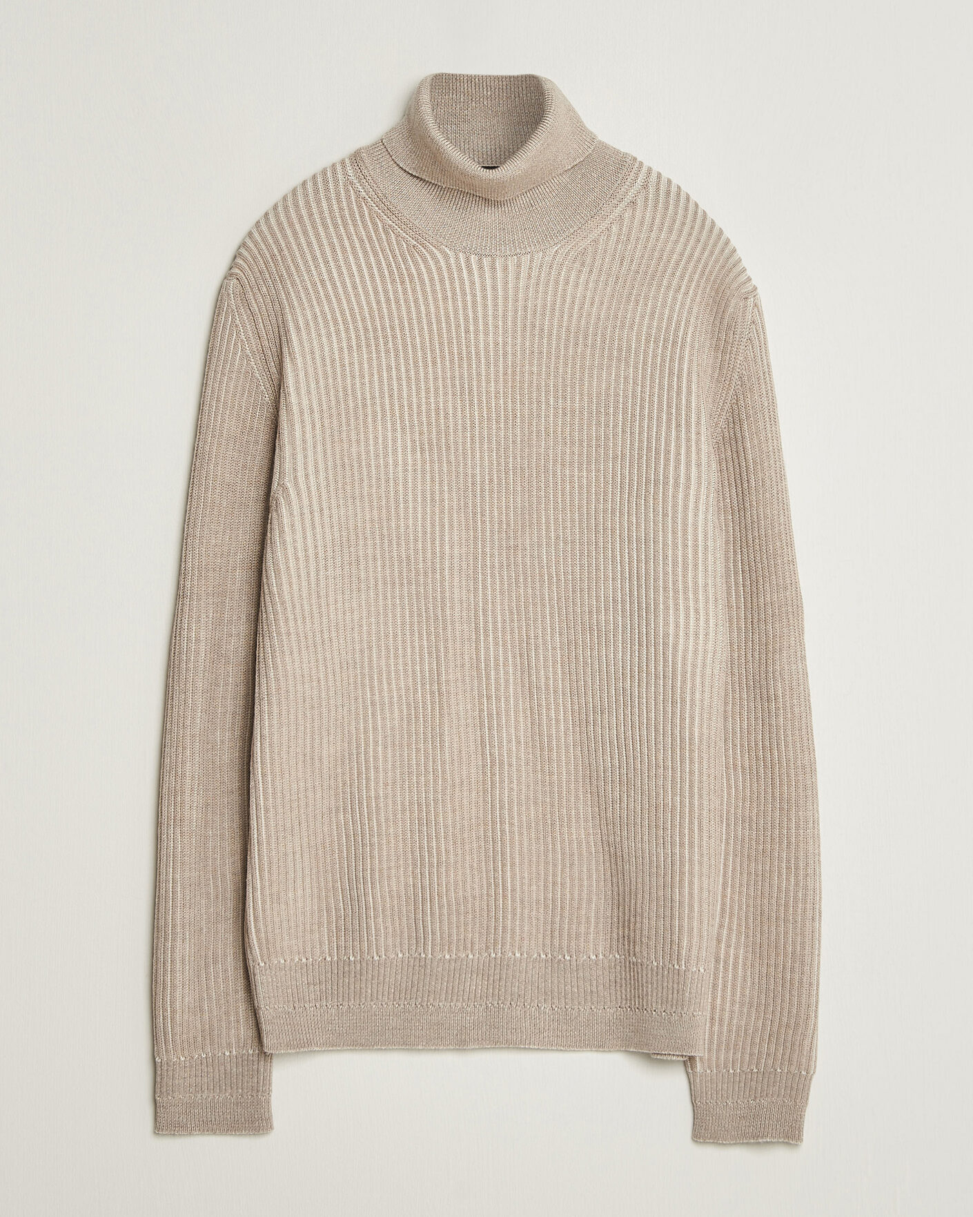 Herre | Trøjer | Zanone | Fishermans Rib Rollneck Beige