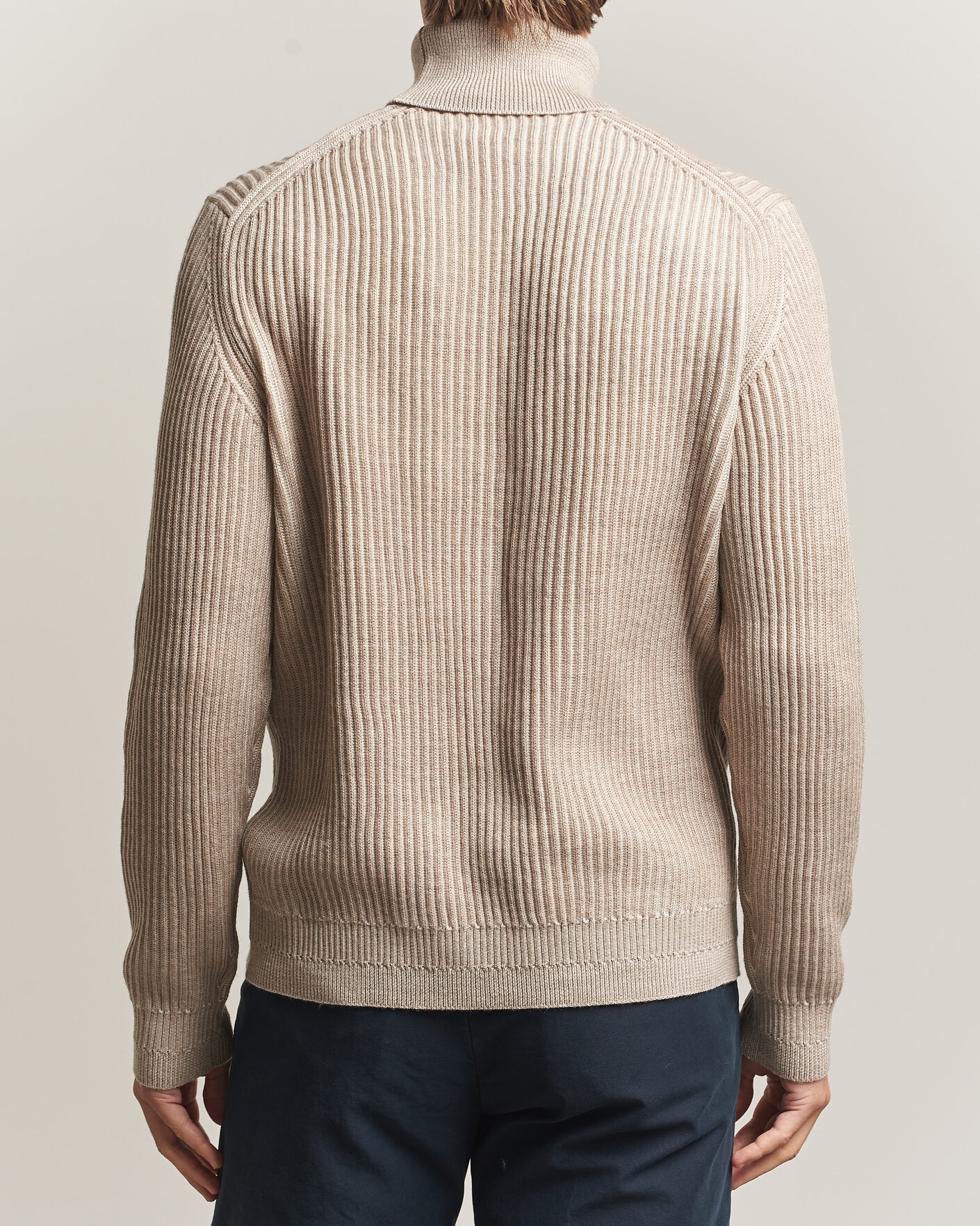 Herre | Trøjer | Zanone | Fishermans Rib Rollneck Beige