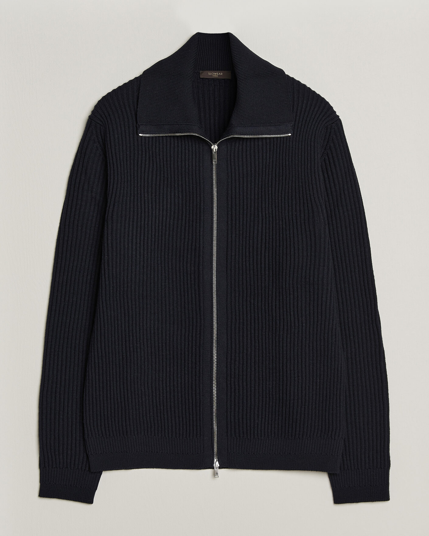 Herre | Trøjer | Zanone | Fishermans Rib Full Zip Cardigan Navy