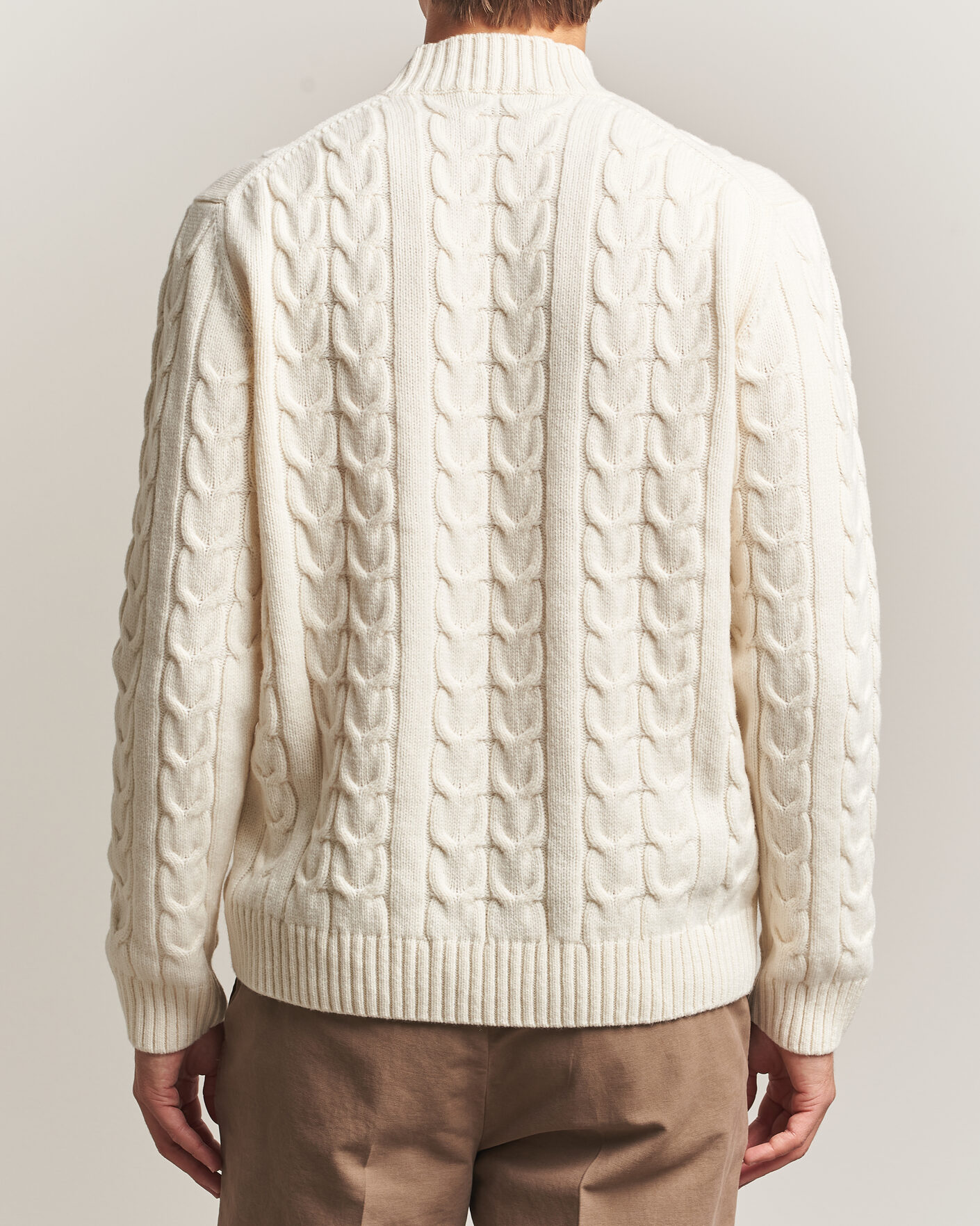 Herre | Trøjer | Zanone | Double Cable Crew Neck Latte