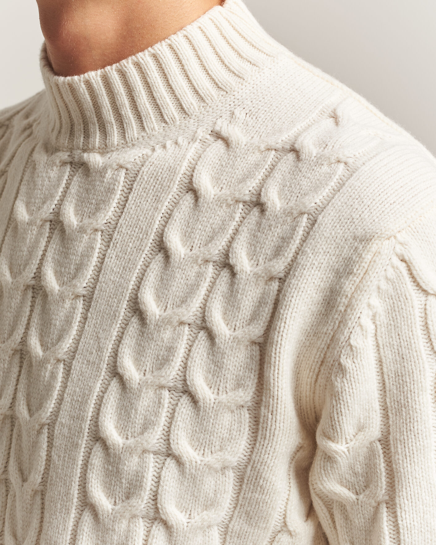 Herre | Trøjer | Zanone | Double Cable Crew Neck Latte
