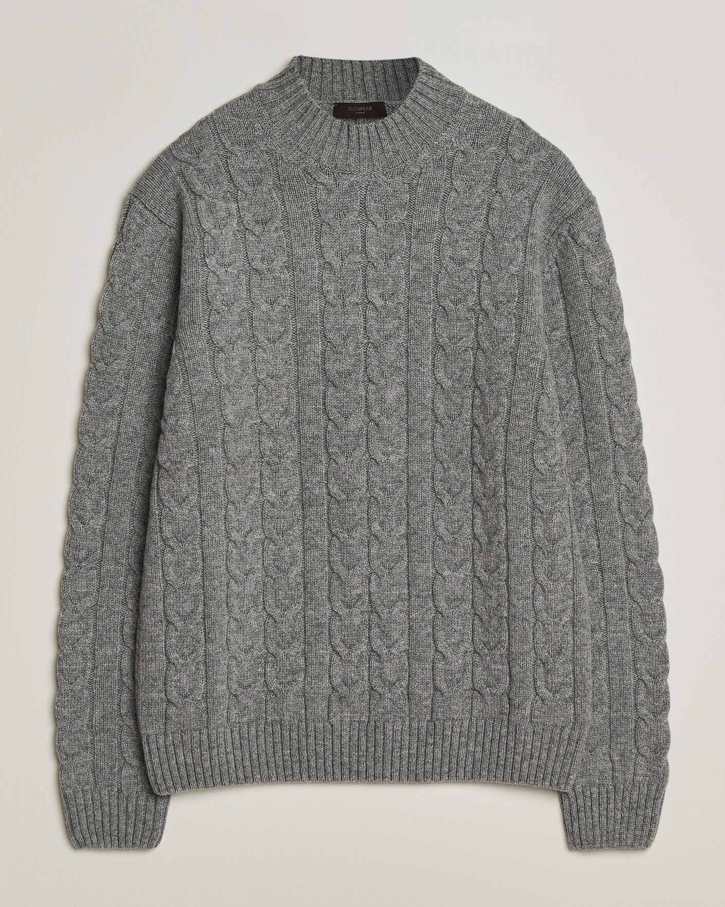 Herre | Trøjer | Zanone | Double Cable Crew Neck Grey Melange