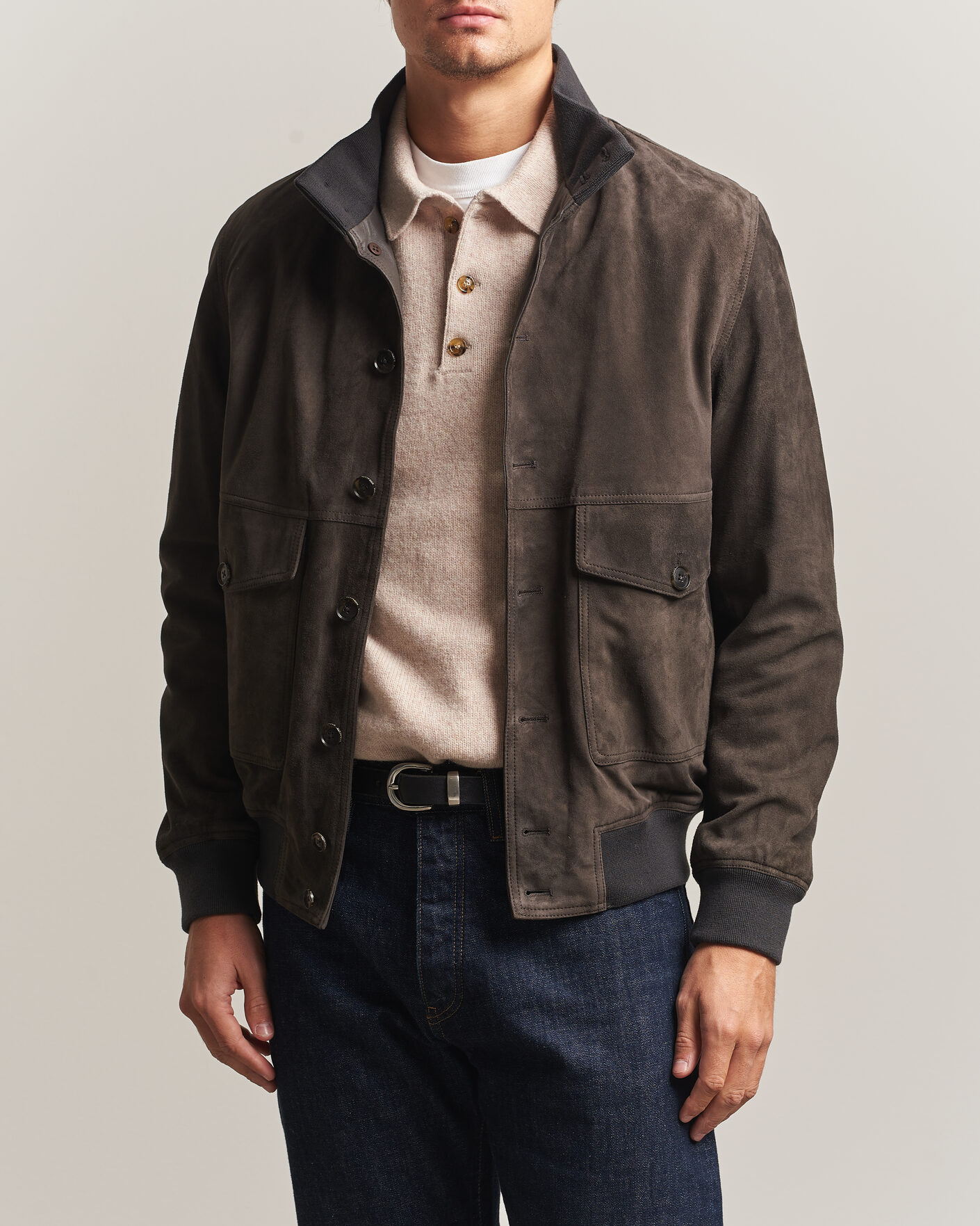 Herre | Jakker | Baracuta | Suede Blouson Jacket December Sky