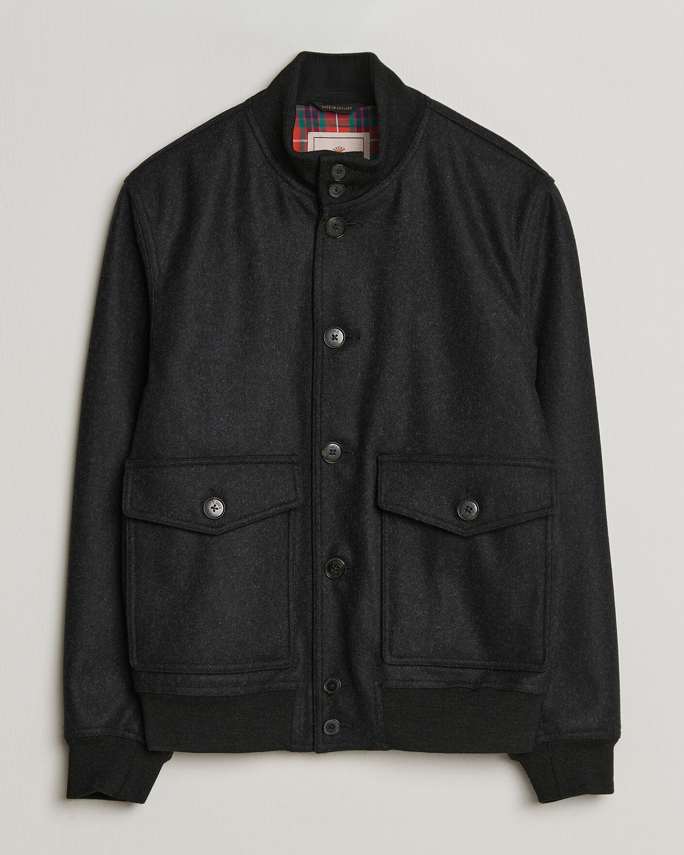 Herre | Jakker | Baracuta | Melton Wool Blouson Jacket Charcoal