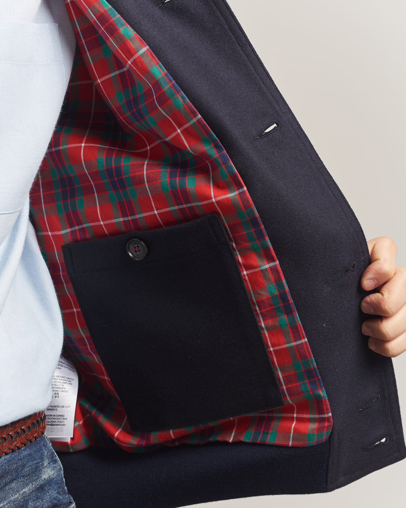 Herre | Jakker | Baracuta | Melton Wool Blouson Jacket Deep Blue
