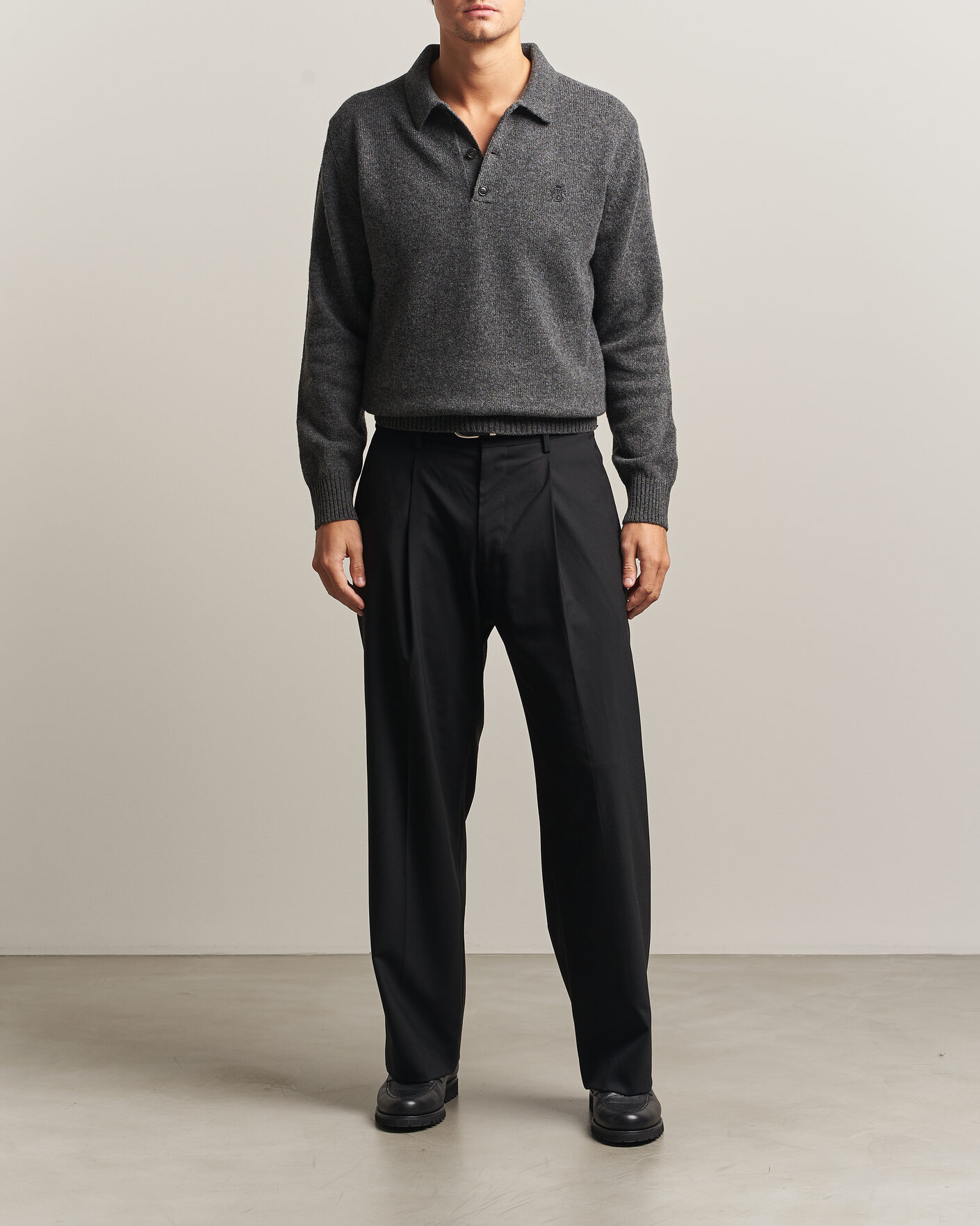 Herre | Trøjer | Baracuta | Shetland Polo Mid Grey